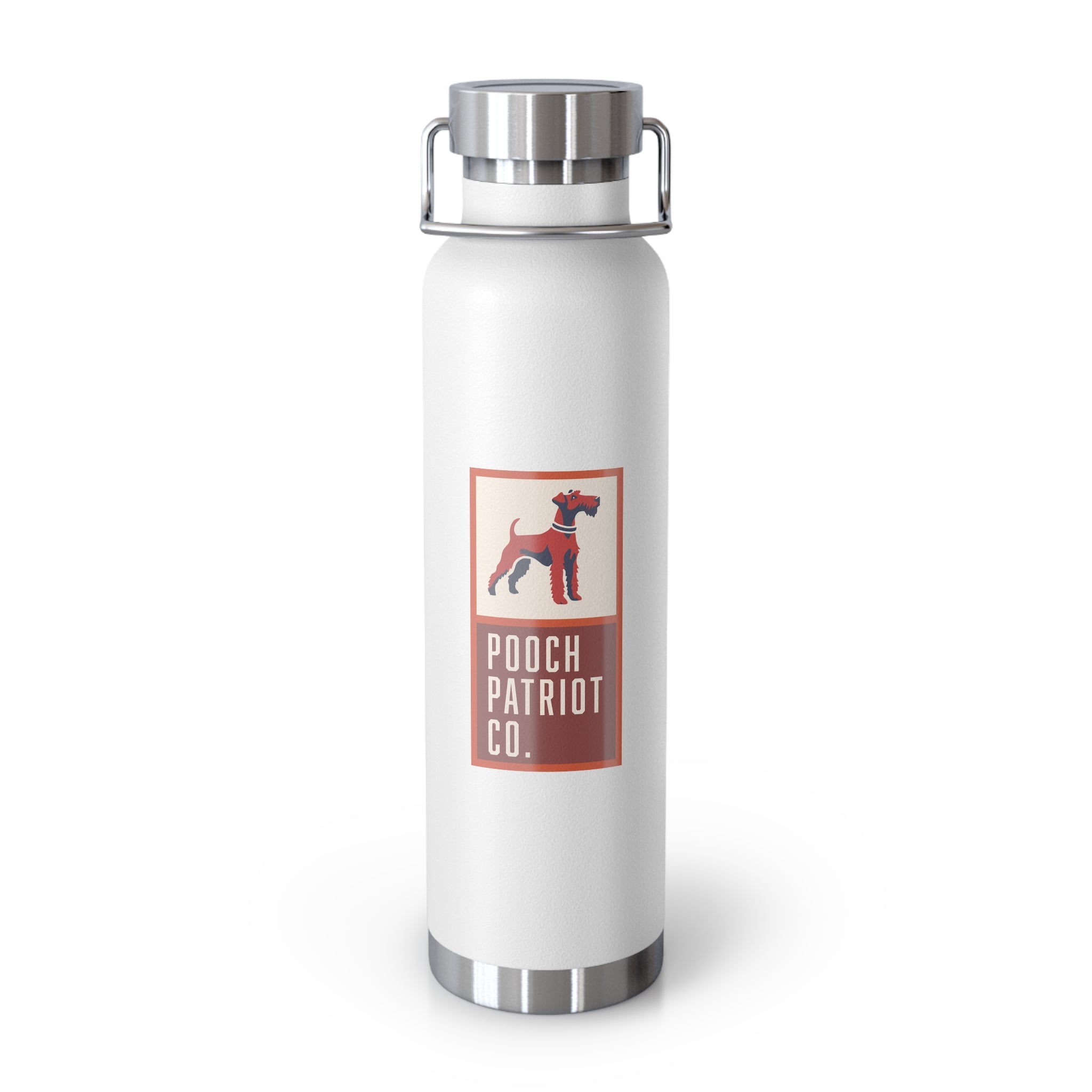Pooch Patriot Copper Vacuum Insulated Bottle — Powder-Coated, Spill-Resistant