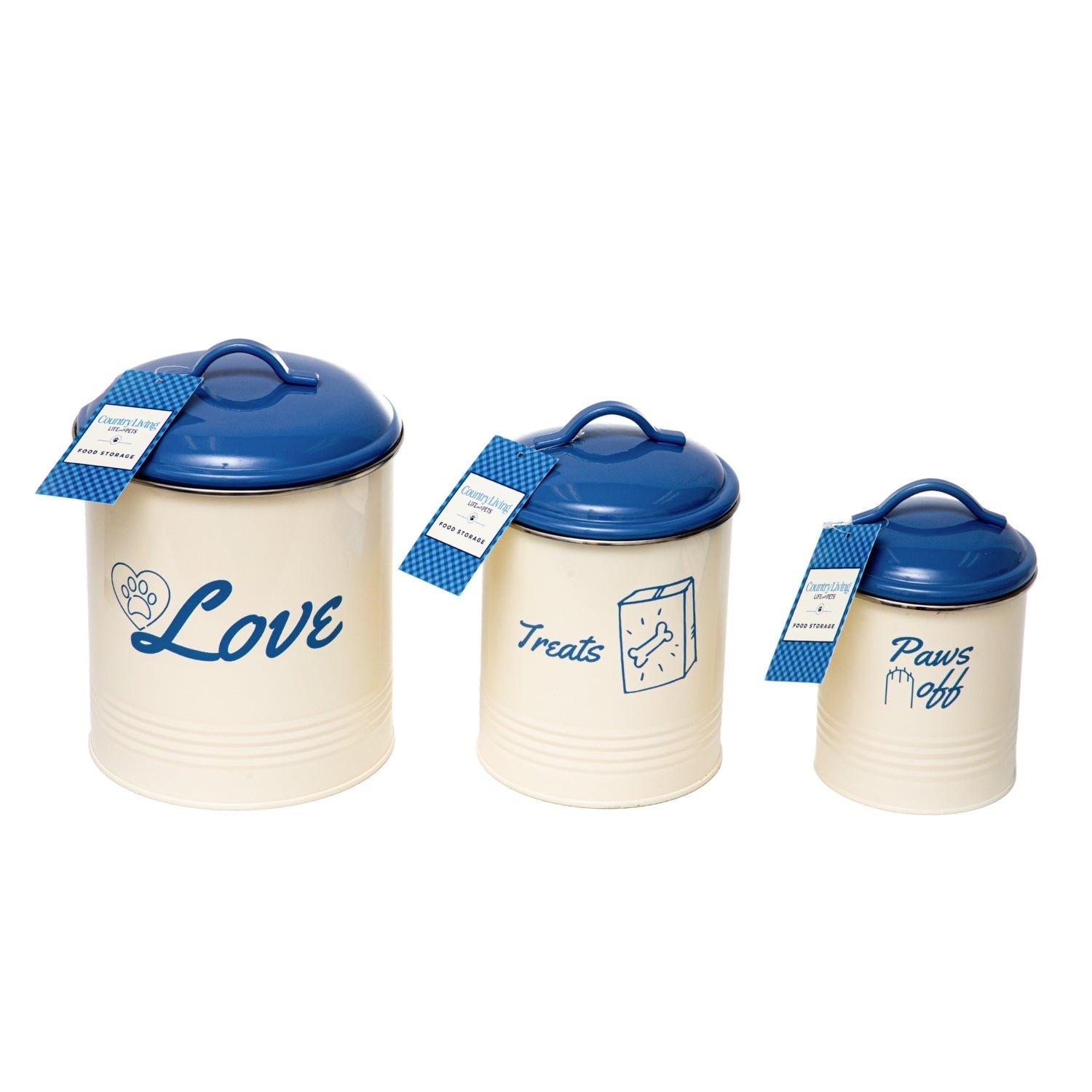 Country Living Pet Treat Canister Set (3 Pieces)