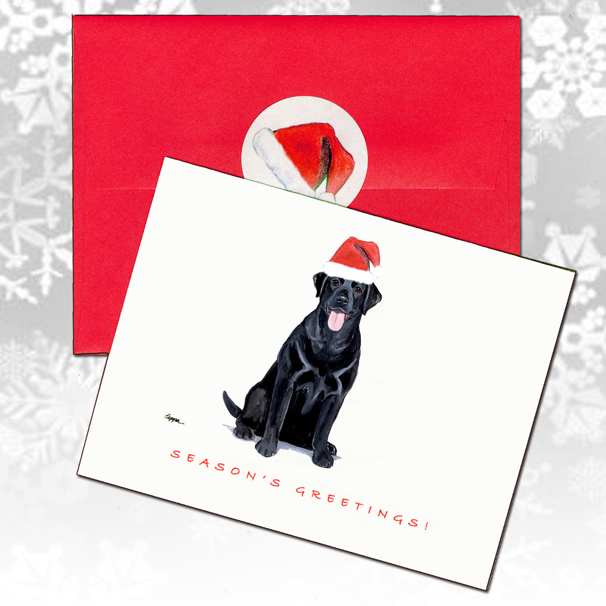 Labrador Retriever, Black Christmas Cards