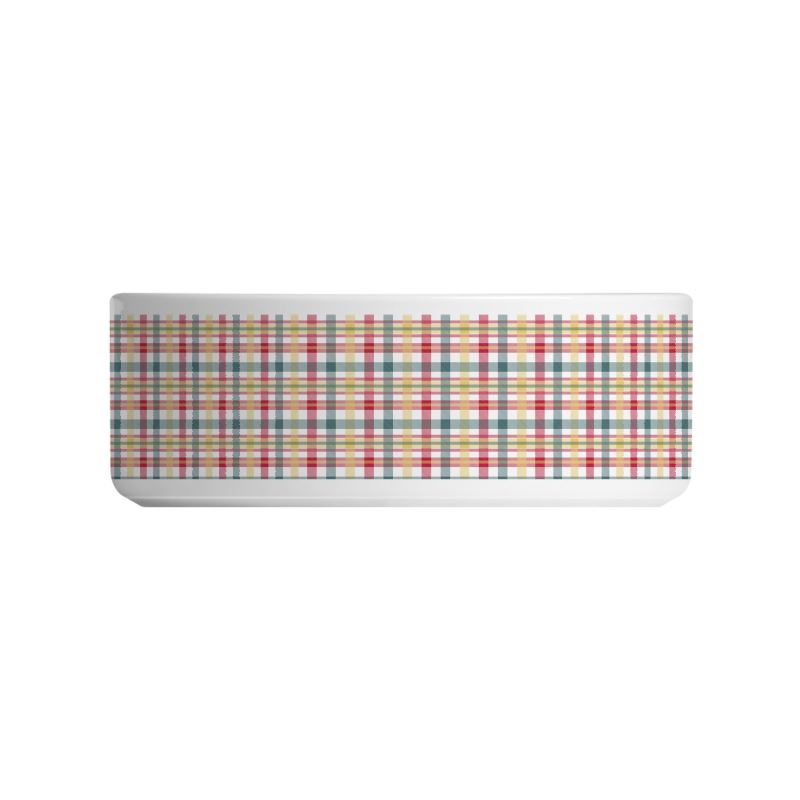 Pooch Patriot Heritage Plaid Ceramic Dog Bowl