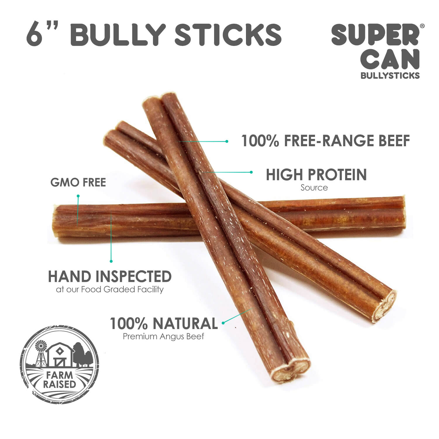 🐾 Super Can Bully Sticks – Superior Chews for Canines (25-Pack)