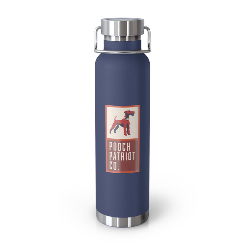 Pooch Patriot Copper Vacuum Insulated Bottle — Powder-Coated, Spill-Resistant