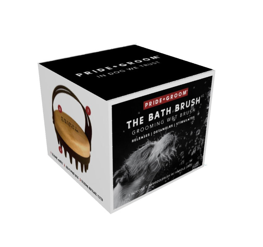 Pride + Groom The Bath Brush – Dual-Action Silicone & Bamboo Grooming Tool