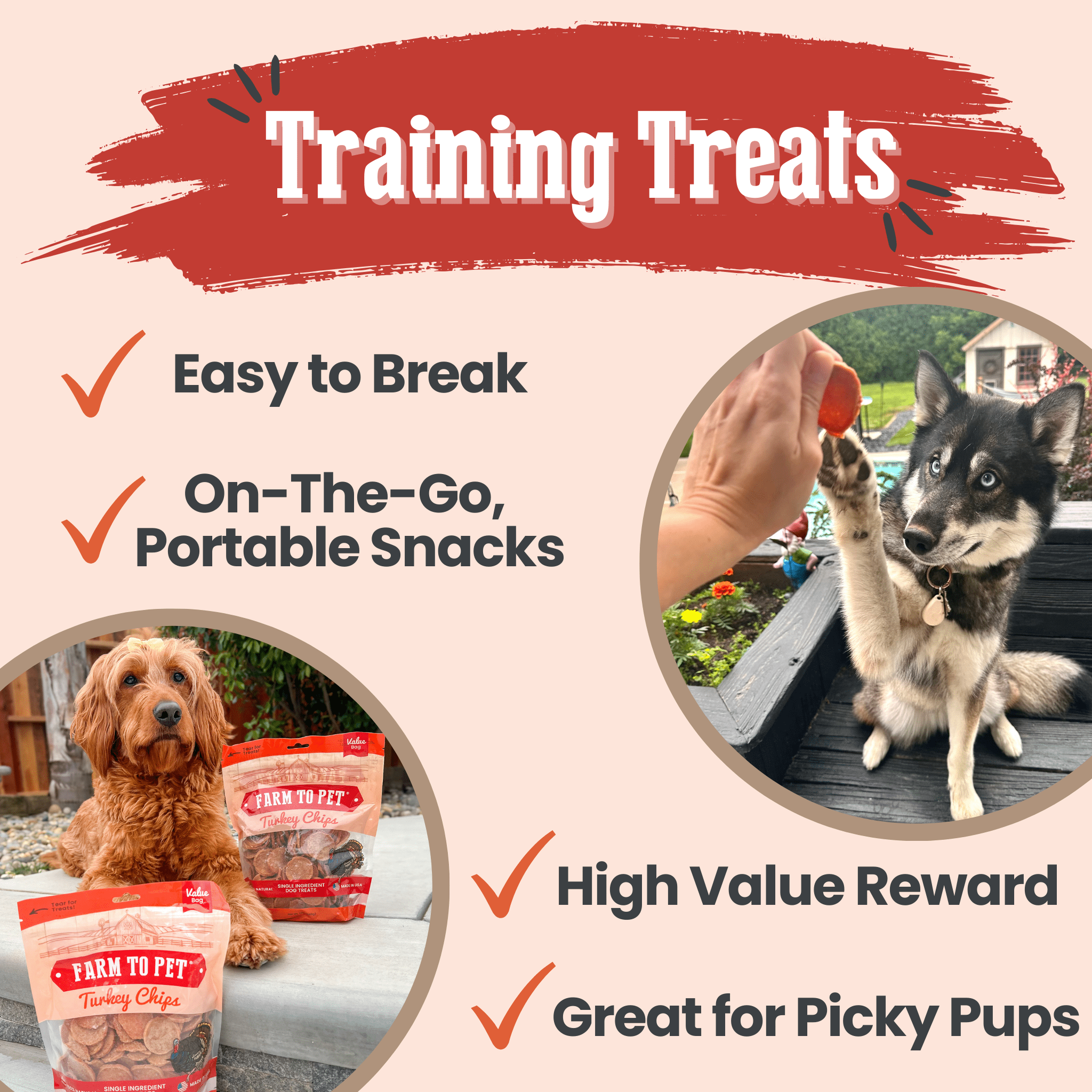 Farm to Pet Turkey Chips – 100% Single-Ingredient Dog Treats