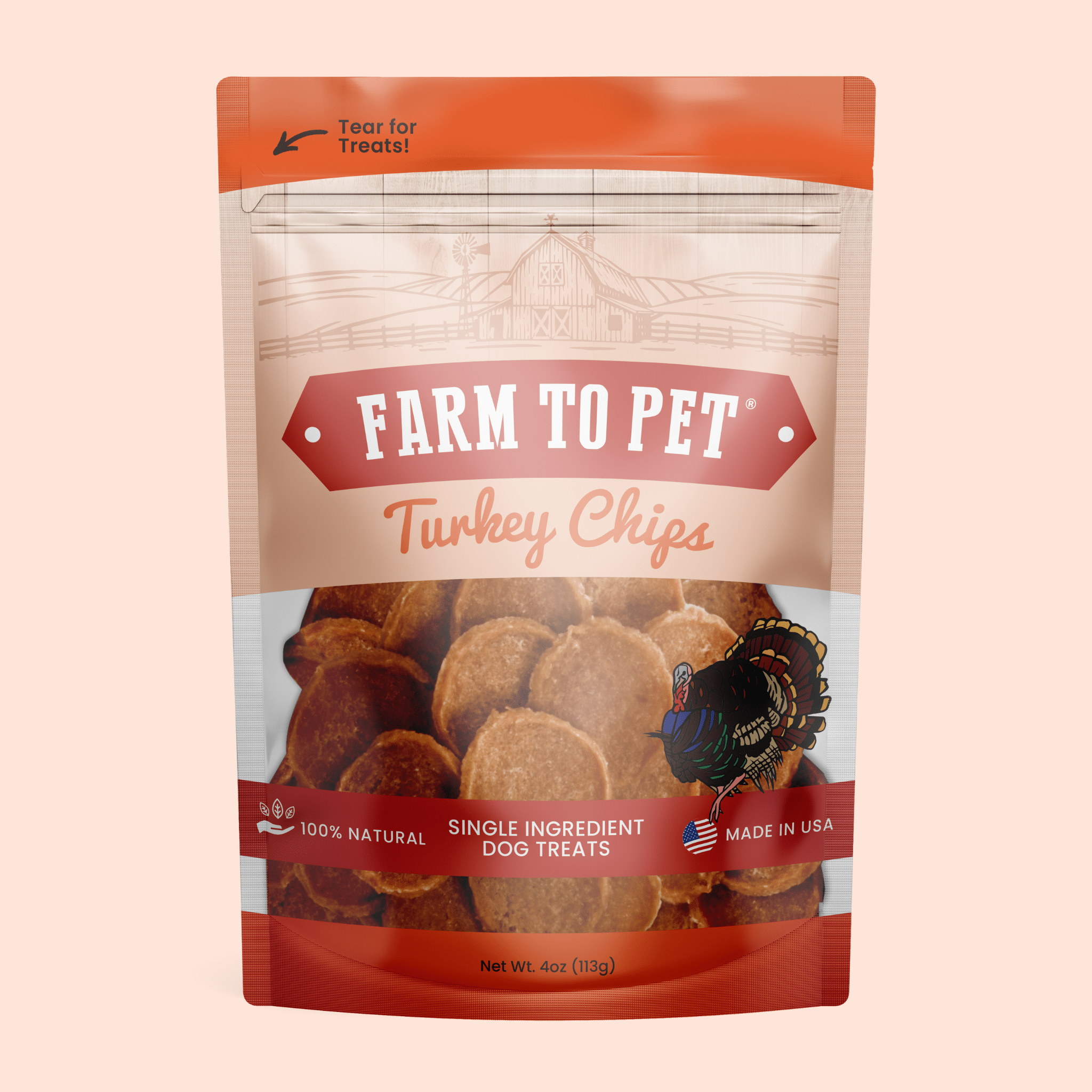 Farm to Pet Turkey Chips – 100% Single-Ingredient Dog Treats