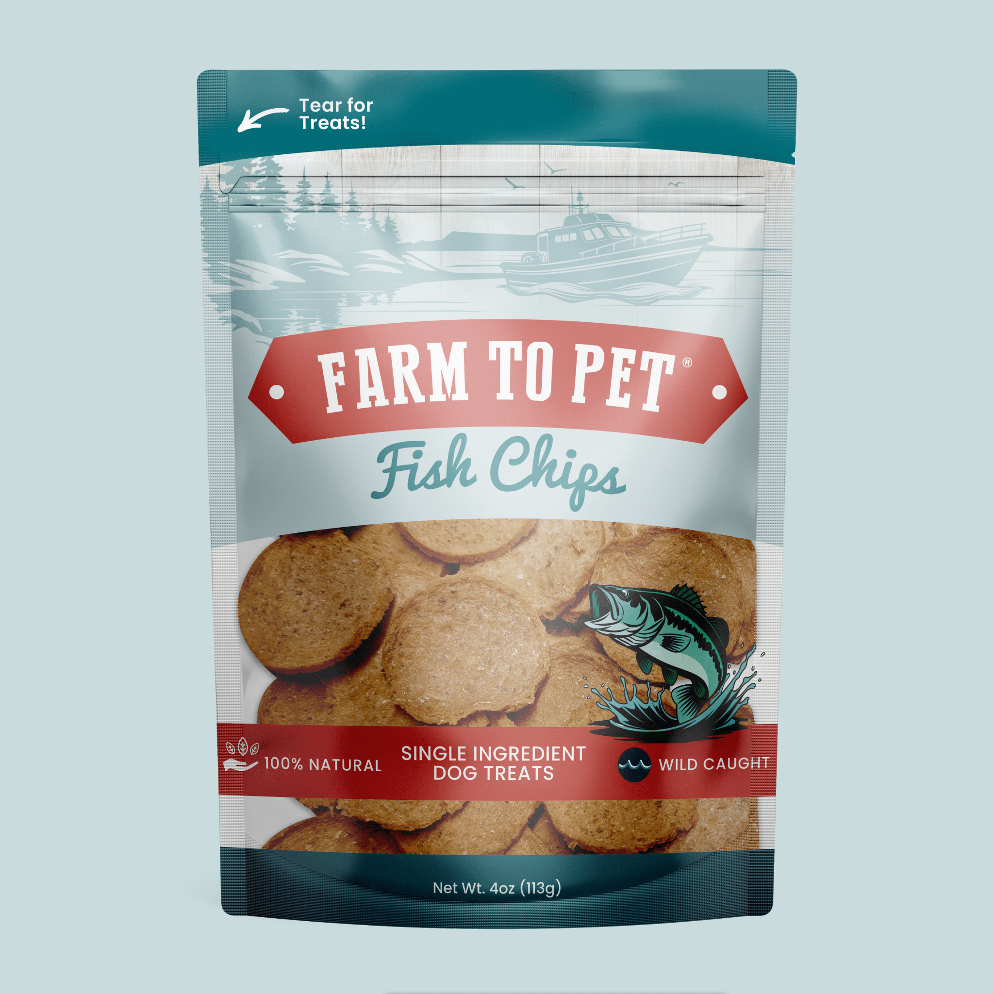 Farm to Pet Fish Chips – 100% Wild-Caught Walleye Dog Treats