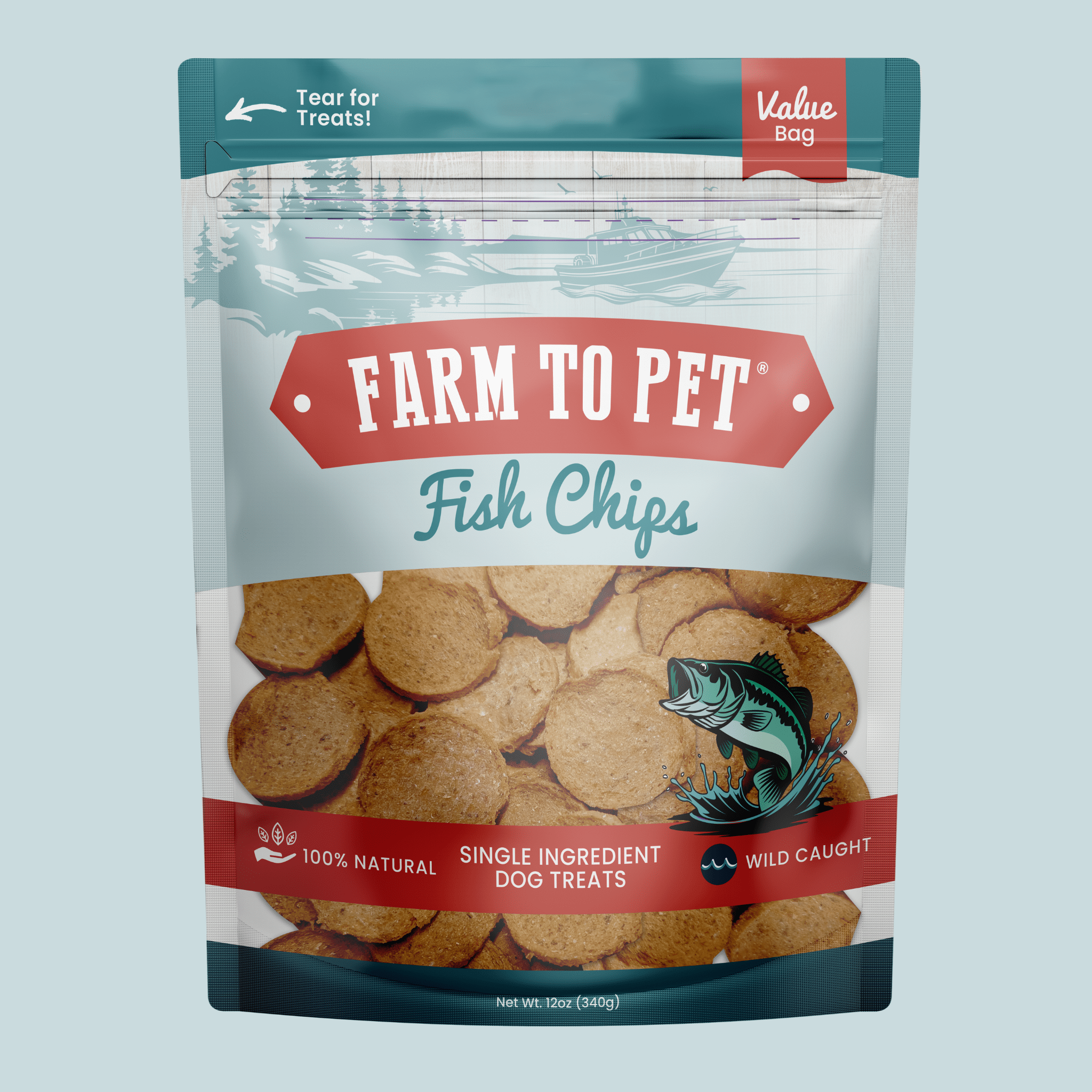 Farm to Pet Fish Chips – 100% Wild-Caught Walleye Dog Treats