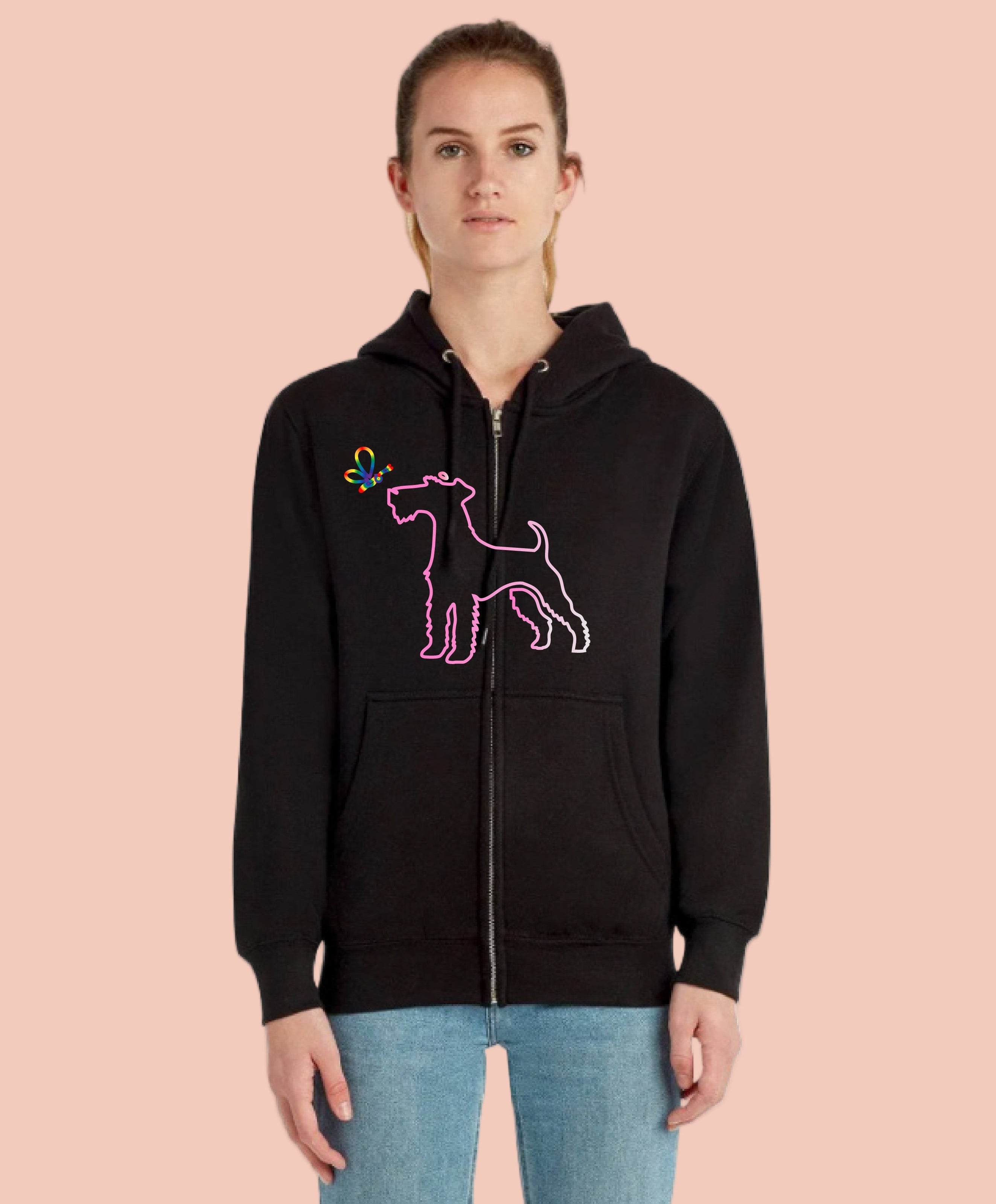 Pooch Patriot “Dog & Butterfly” Women's Full-Zip Hoodie