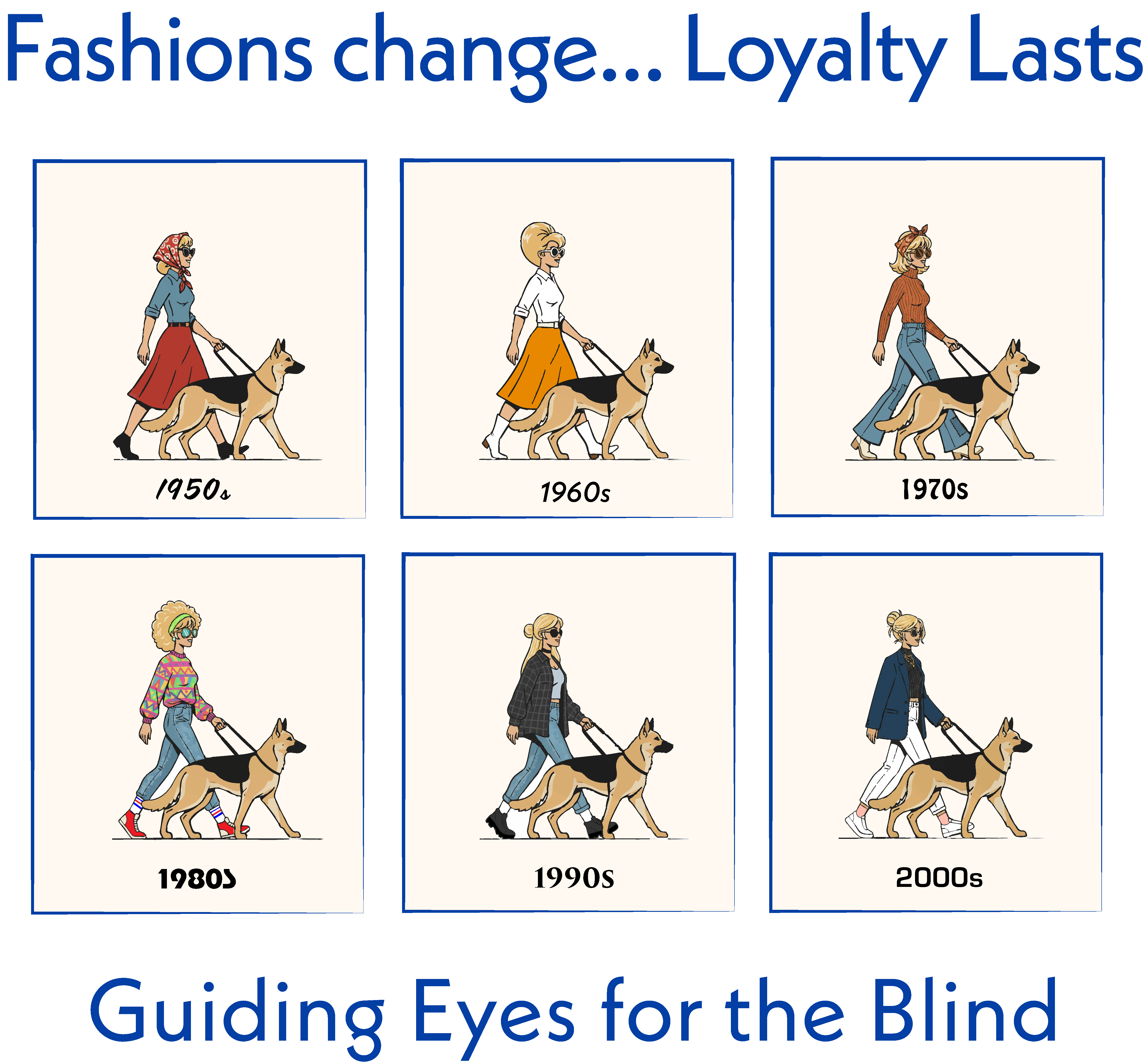 Guiding Eyes for the Blind Charity T-Shirt – Fashions Change, Loyalty Lasts