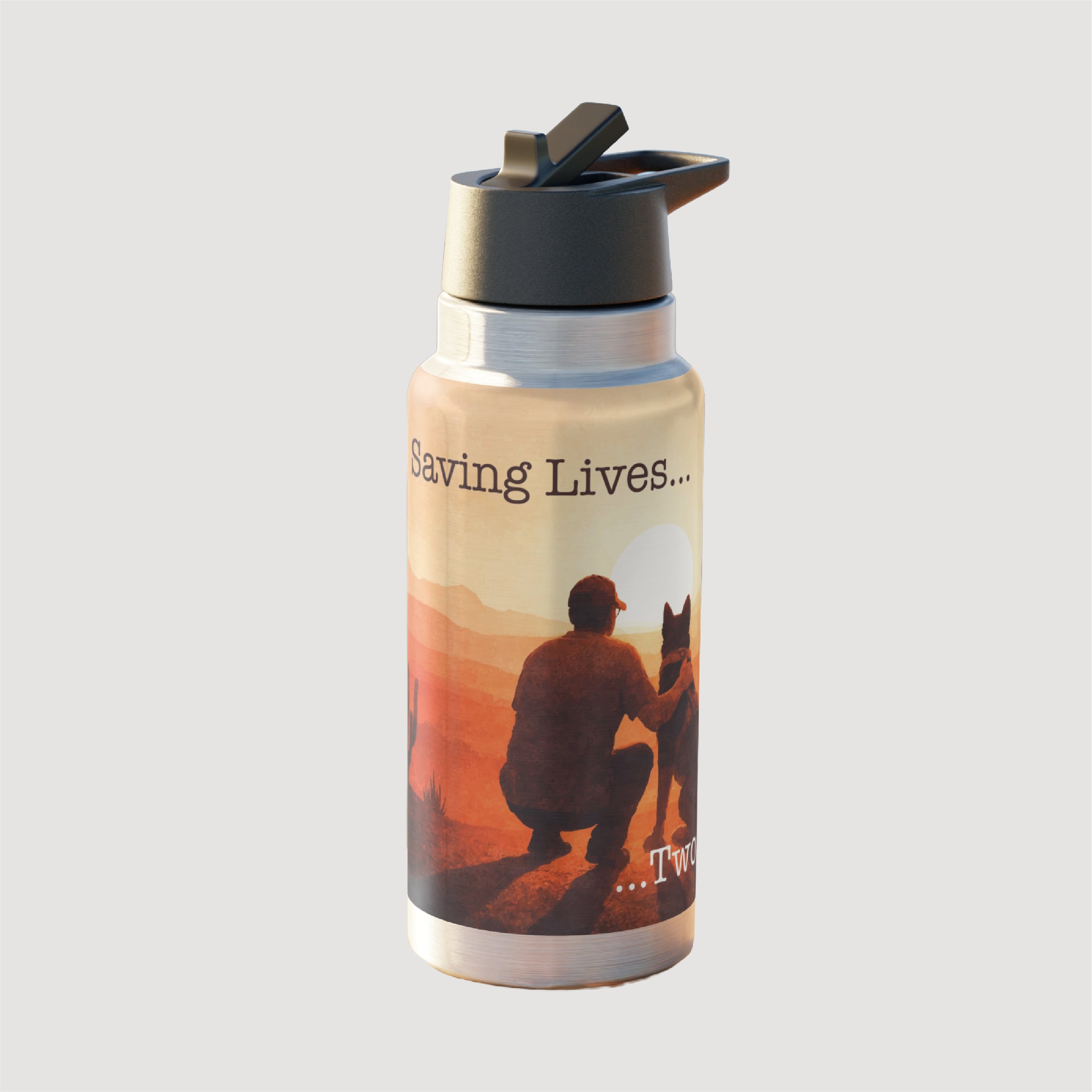 Paws and Stripes Saving Two Lives at a Time 32oz Tumbler