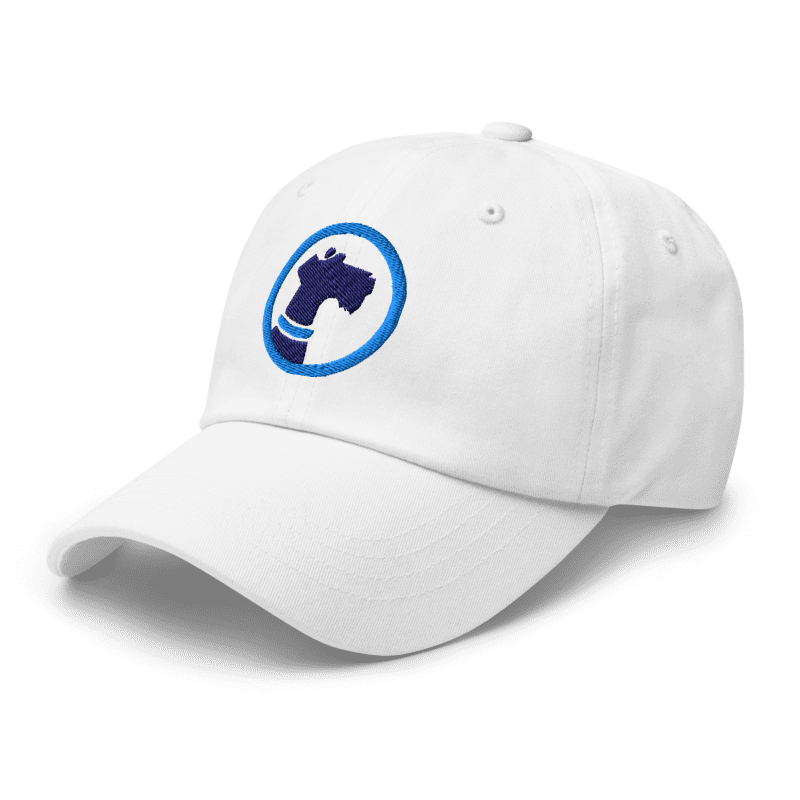 Pooch Patriot Classic White Baseball Cap — Aqua Logo