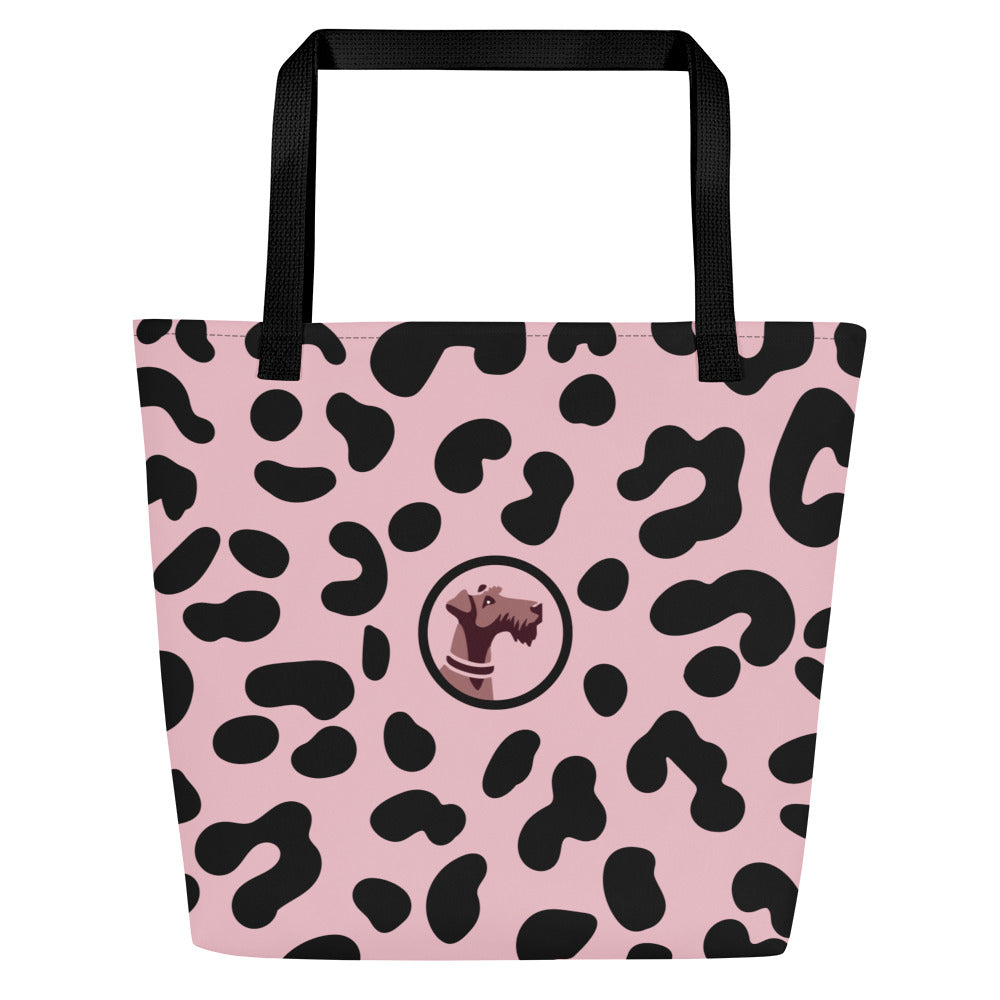 Pooch Patriot Pink Leopard Canvas Tote