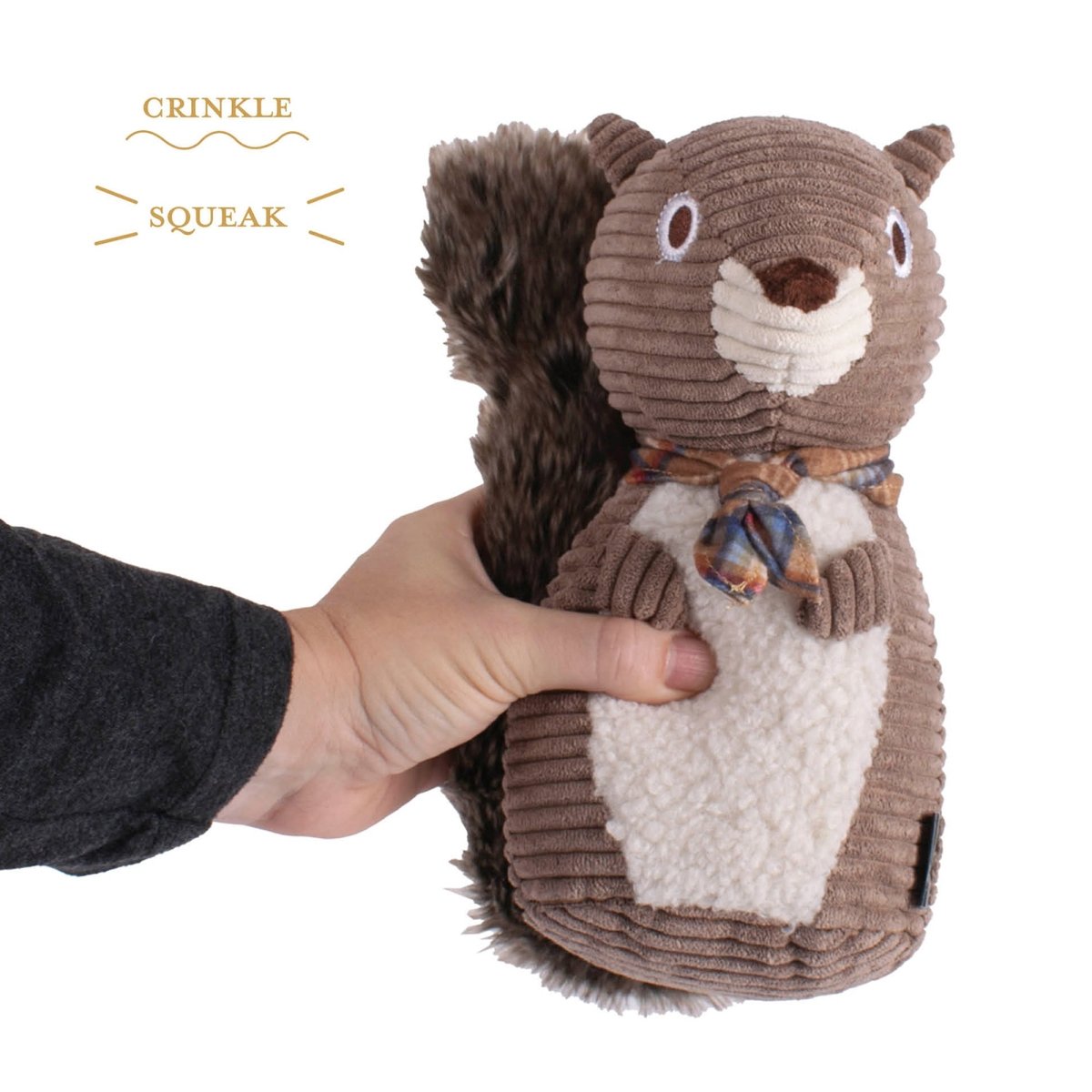 Pendleton Plush Squirrel Dog Toy – Soft, Squeaky & Stylish