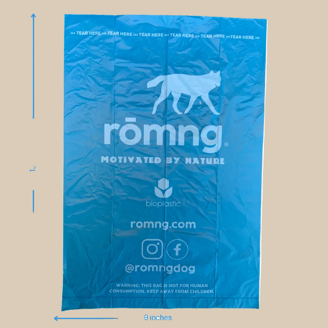 rōmng™ Bio-Based Dog Poop Bags – Eco-Friendly Waste Bags Made from Renewable Materials