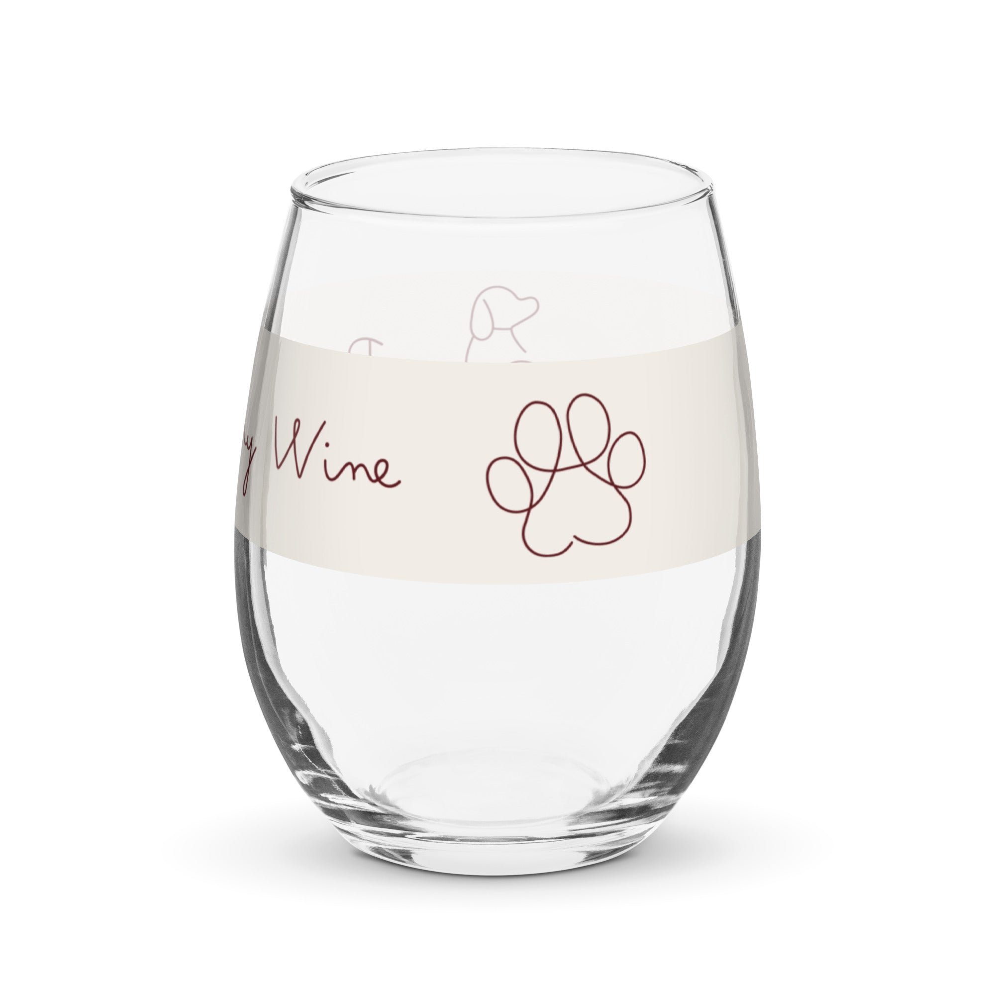 Pooch Patriot “Paws Off My Wine” Stemless Glass (15 oz)
