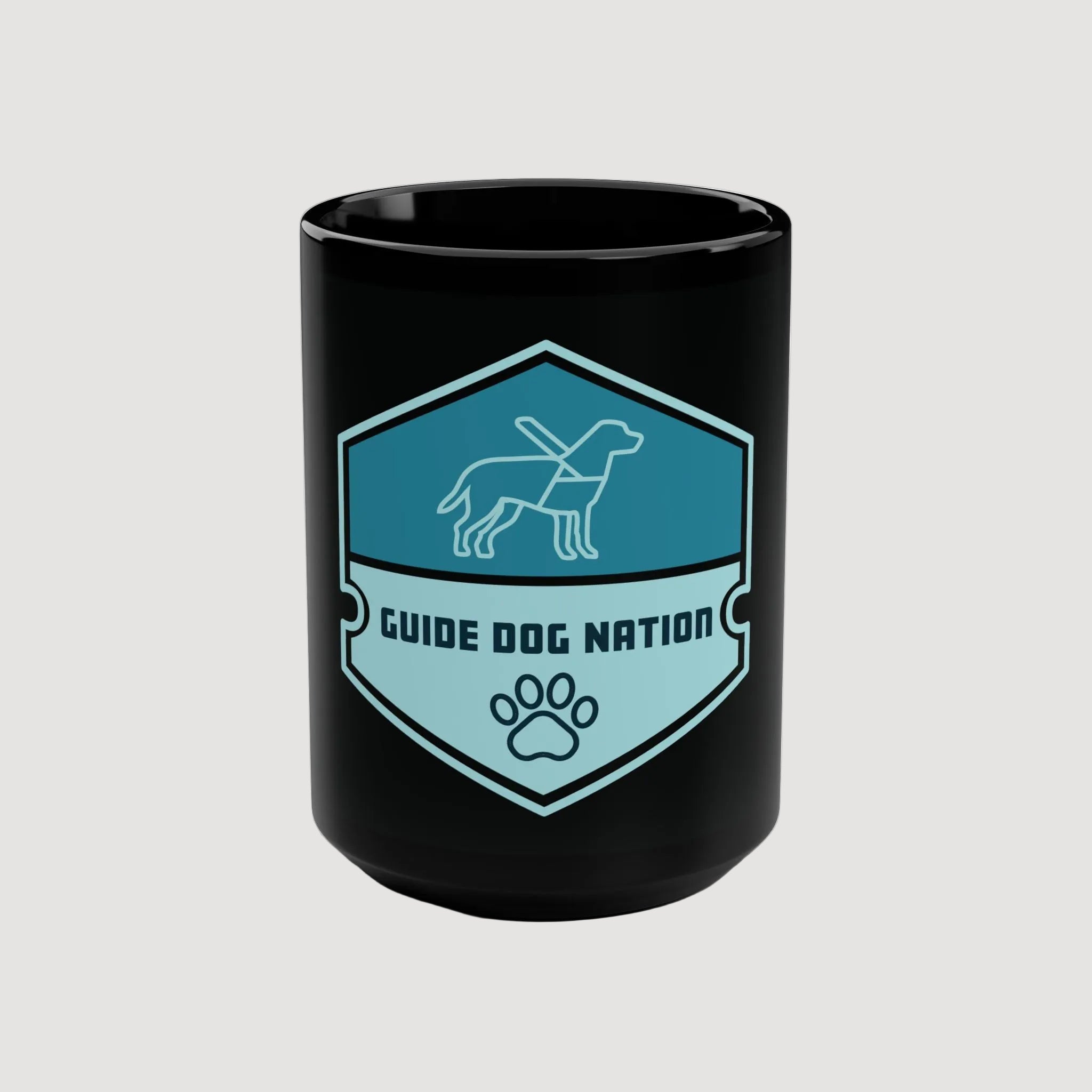 Guide Dog Nation 15oz Black Mug - Guiding Eyes for the Blind