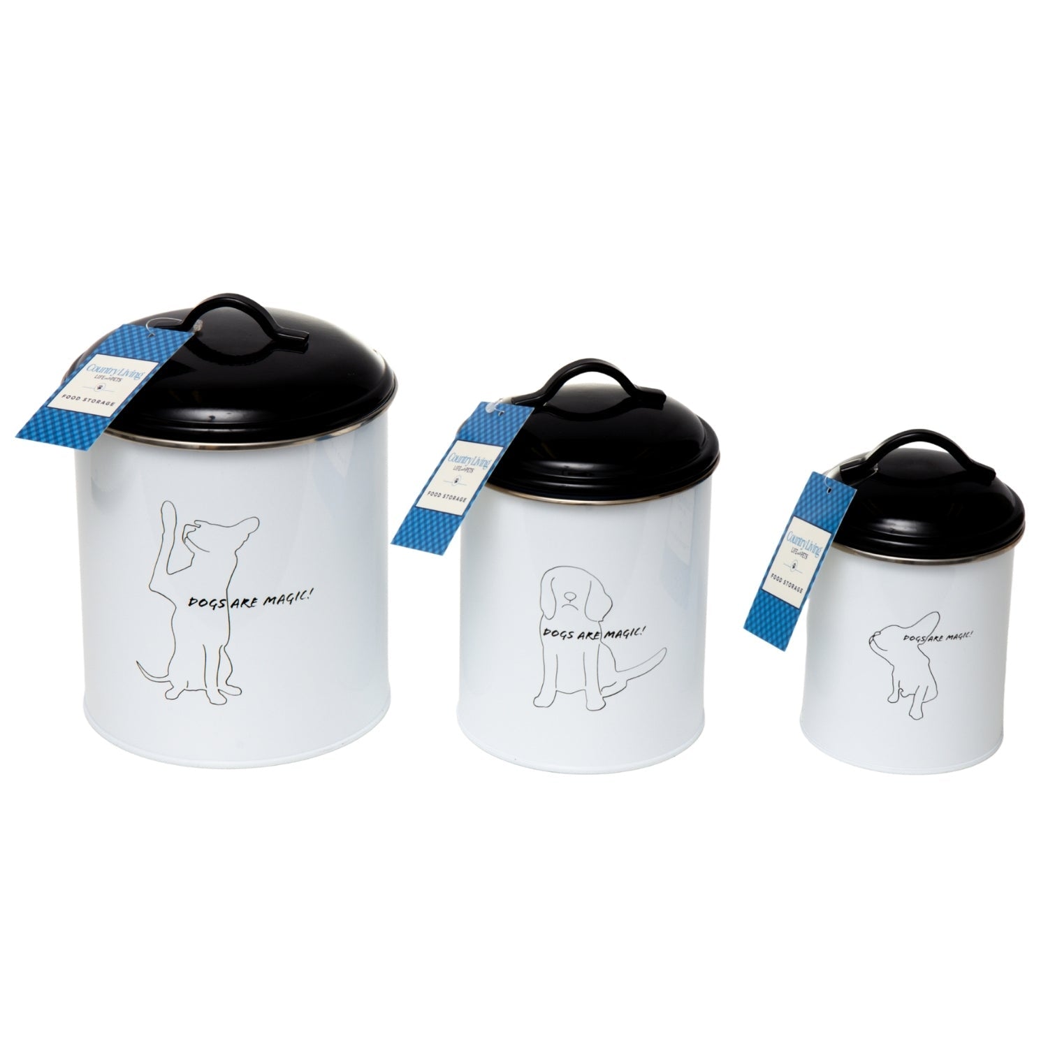 Country Living Pet Treat Canister Set (3 Pieces)