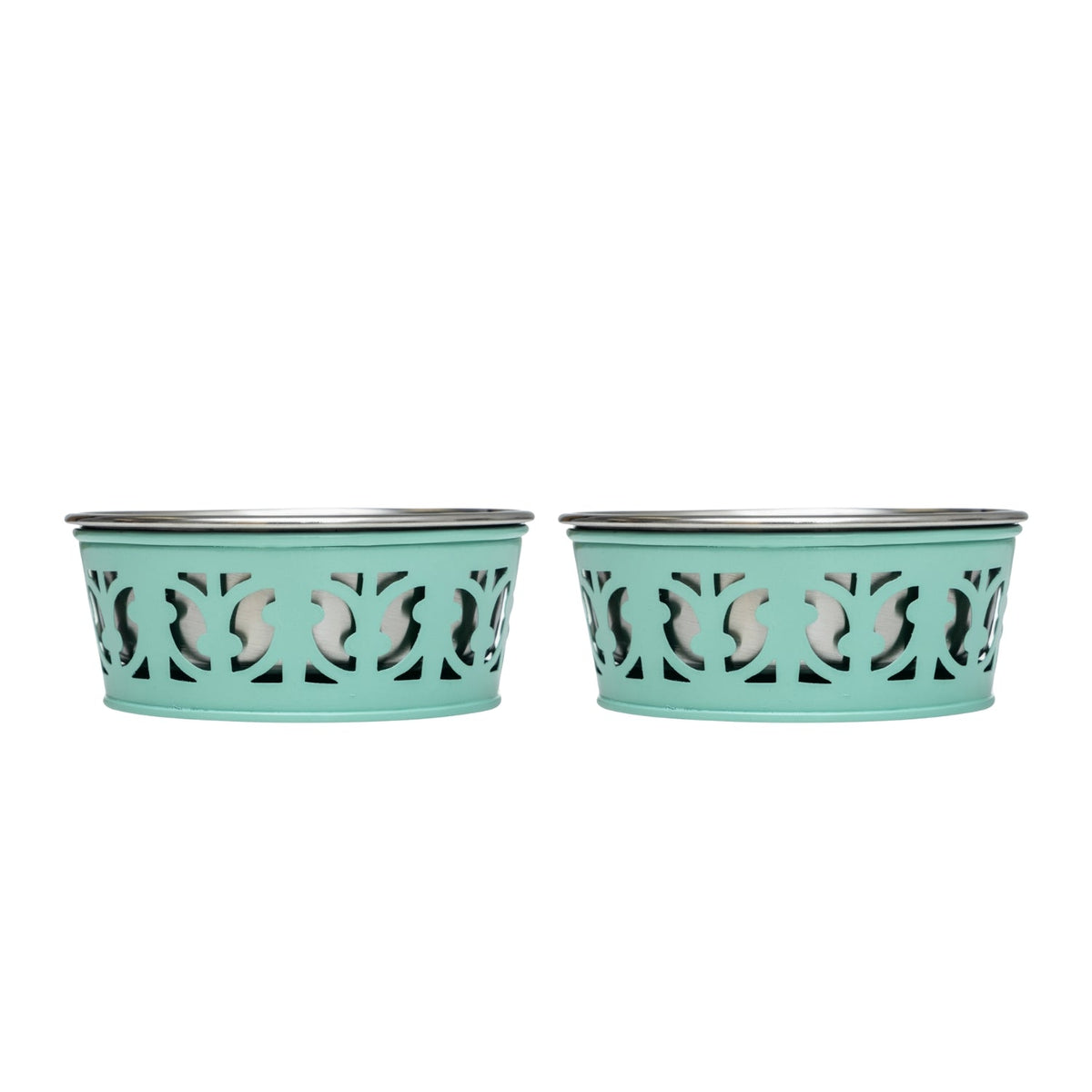 'Farmhouse' Stainless Steel Dog Bowl Set (2 Pieces)