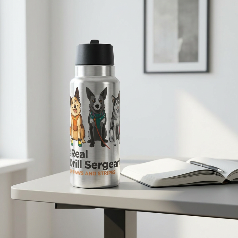 The Real Drill Sergeant of Paws and Stripes 32oz Tumbler
