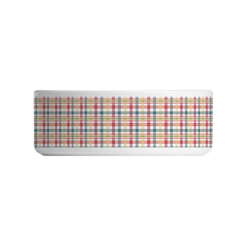 Pooch Patriot Heritage Plaid Ceramic Dog Bowl