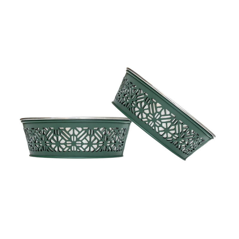 'Farmhouse' Stainless Steel Dog Bowl Set (2 Pieces)
