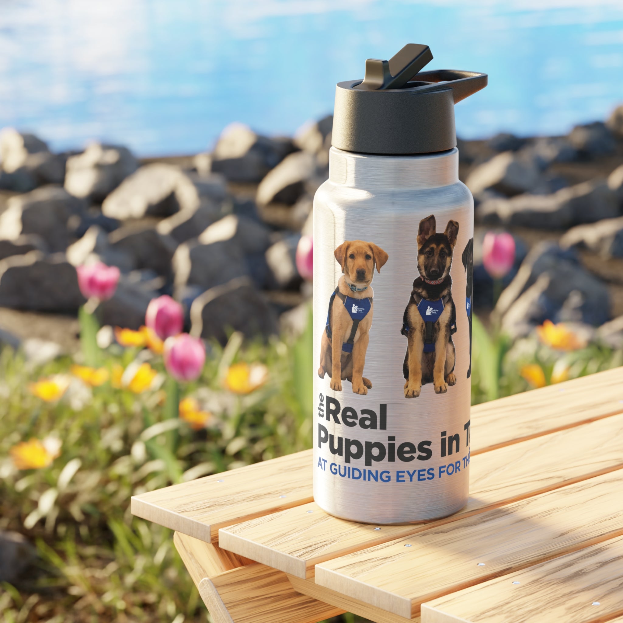 The Real Puppies Guiding Eyes for the Blind - 32oz Stainless Tumbler
