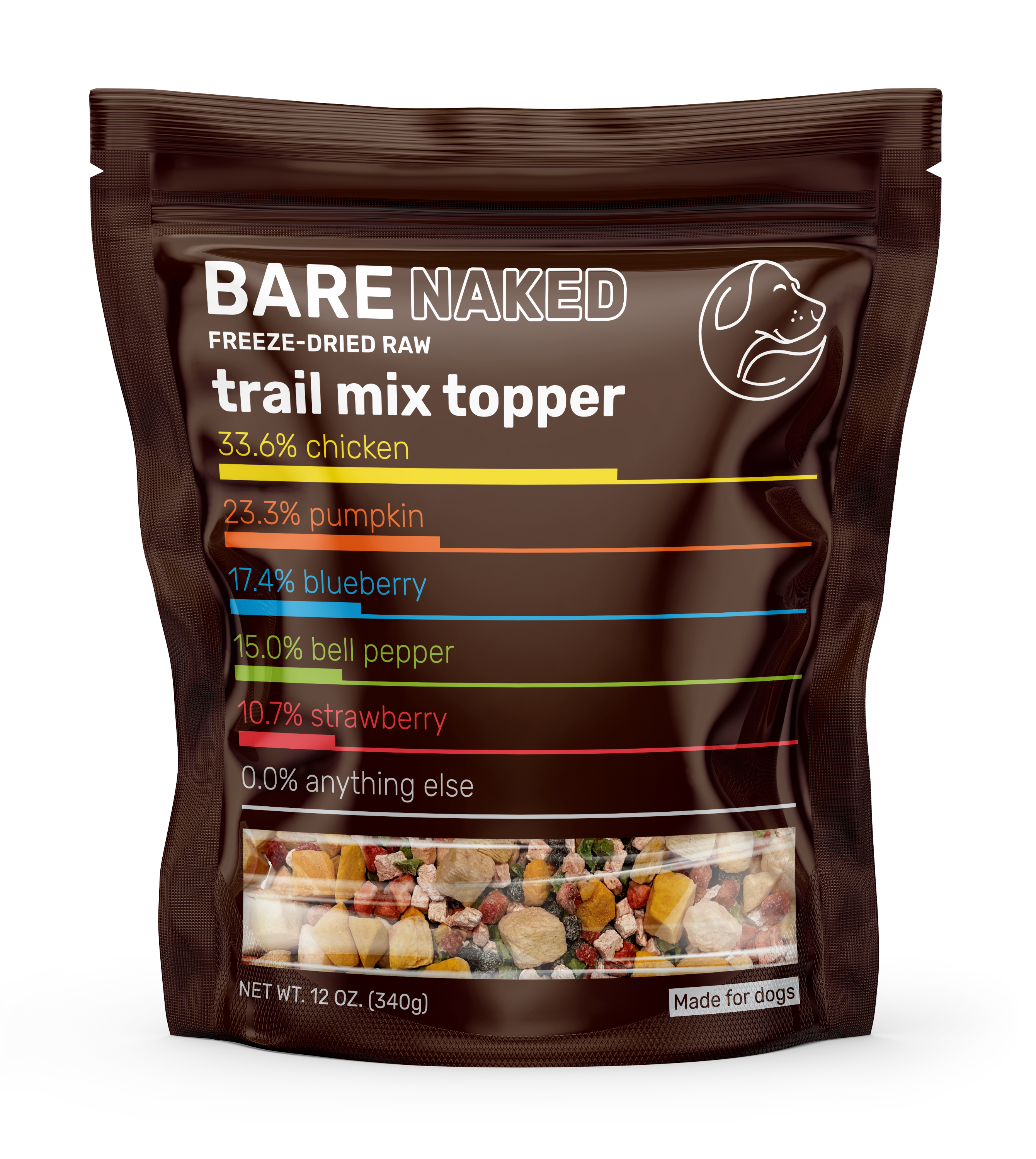 Bare Naked Freeze-Dried Trail Mix Topper – Chicken, Pumpkin & Berry (12 oz)