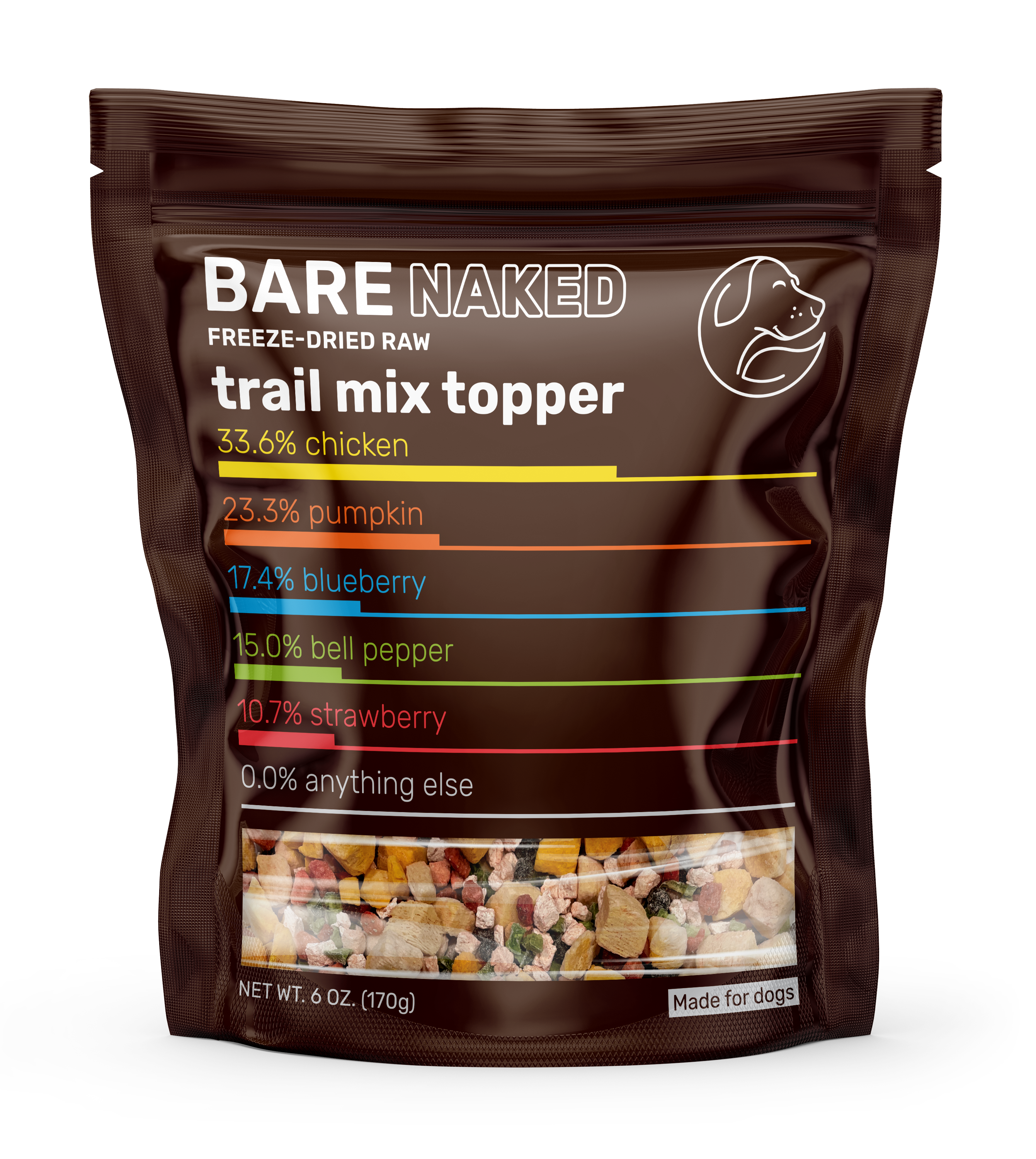 Bare Naked Freeze-Dried Trail Mix Topper – Chicken, Pumpkin & Berry (6 oz)