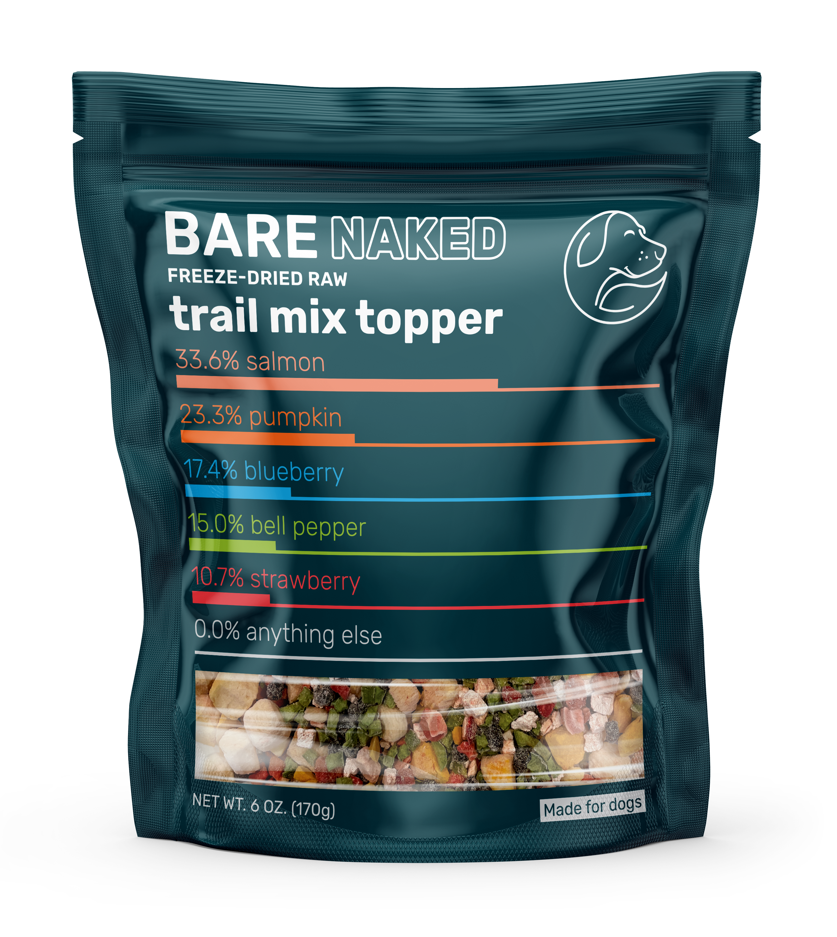 Bare Naked Freeze-Dried Trail Mix Topper – Salmon, Pumpkin & Berry (6 oz)