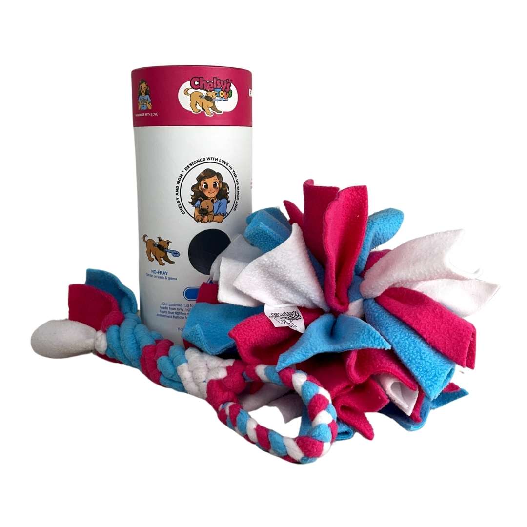 3-in-1 Enrichment Tube for Dogs | Tug Toy, Treat Dispenser & Snuffle Ball by Chelsy’s Toys