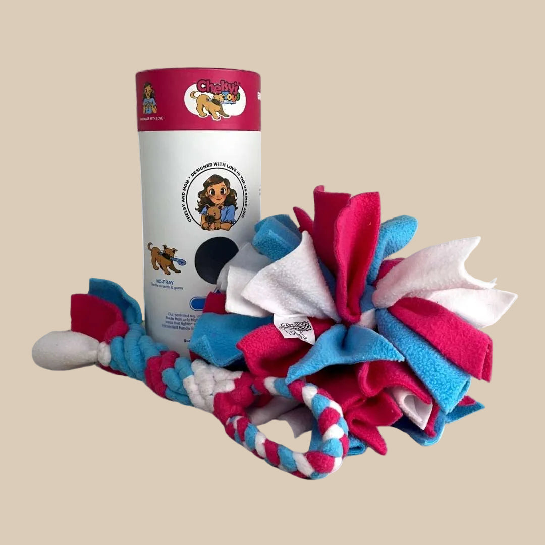3-in-1 Enrichment Tube for Dogs | Tug Toy, Treat Dispenser & Snuffle Ball by Chelsy’s Toys
