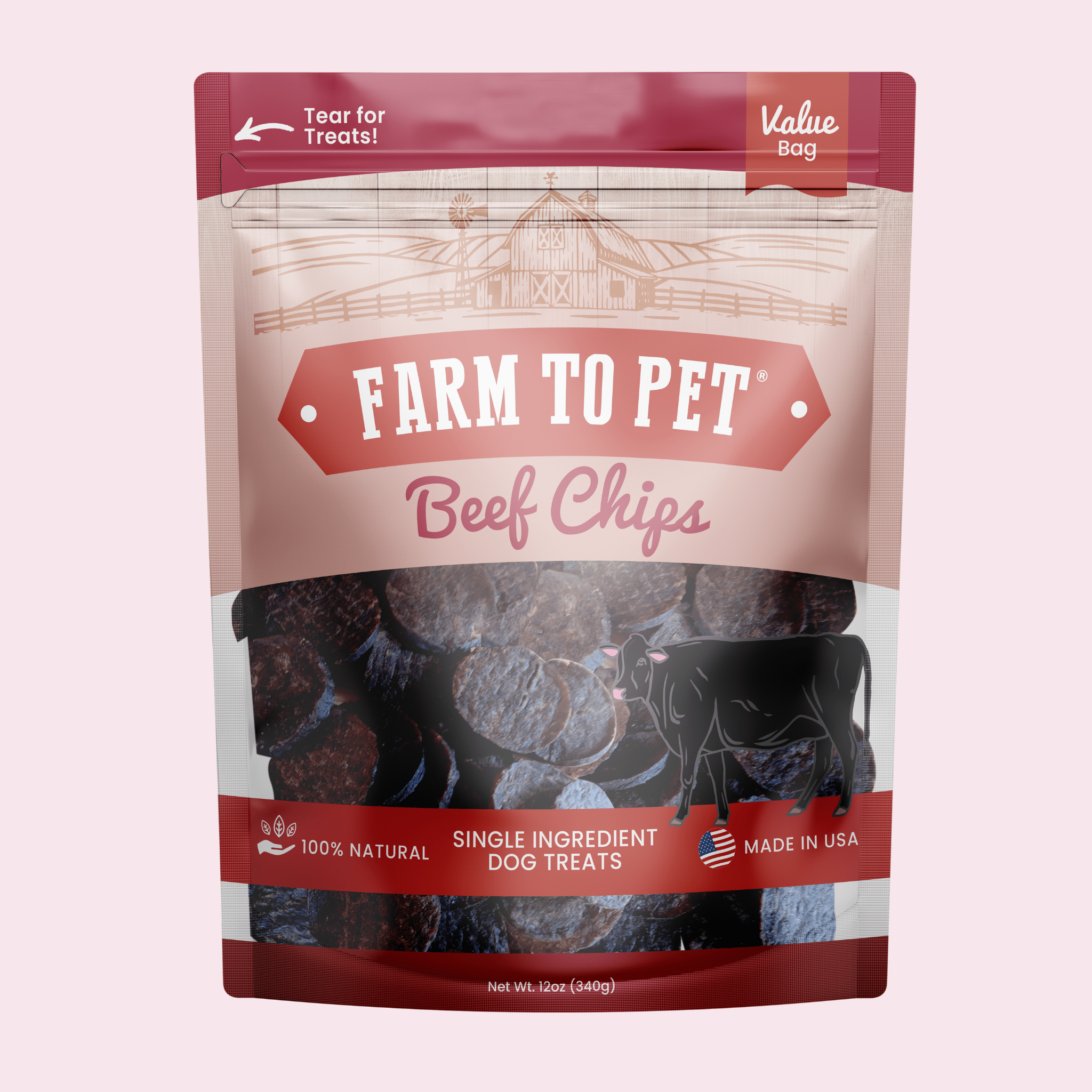 Farm to Pet Beef Chips – 100% Single-Ingredient Dog Treats