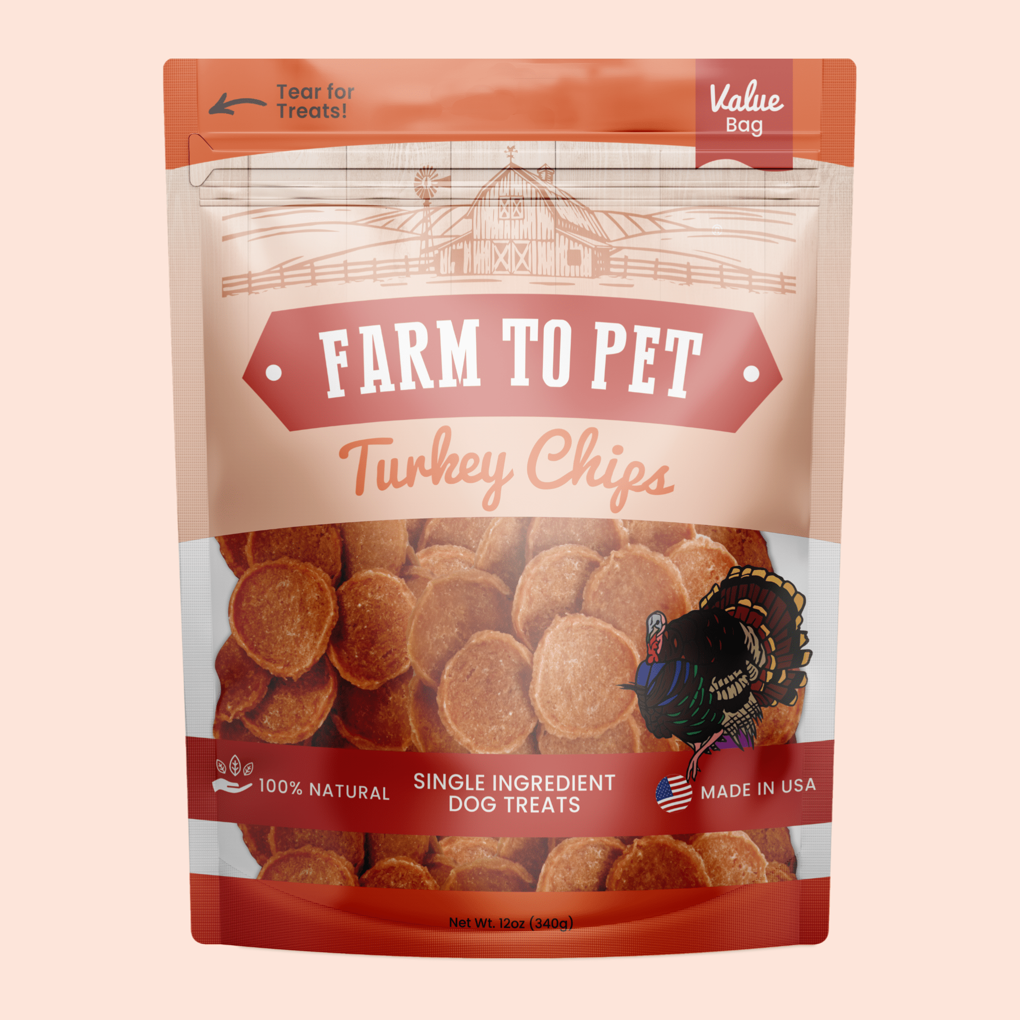 Farm to Pet Turkey Chips – 100% Single-Ingredient Dog Treats