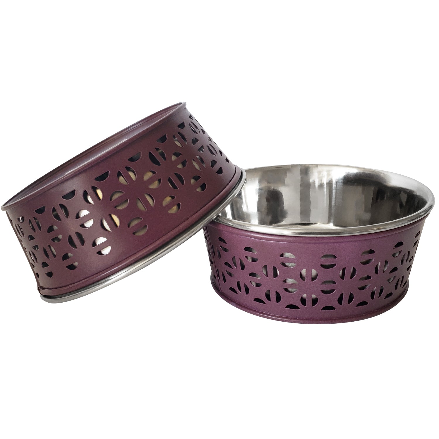 'Farmhouse' Stainless Steel Dog Bowl Set (2 Pieces)