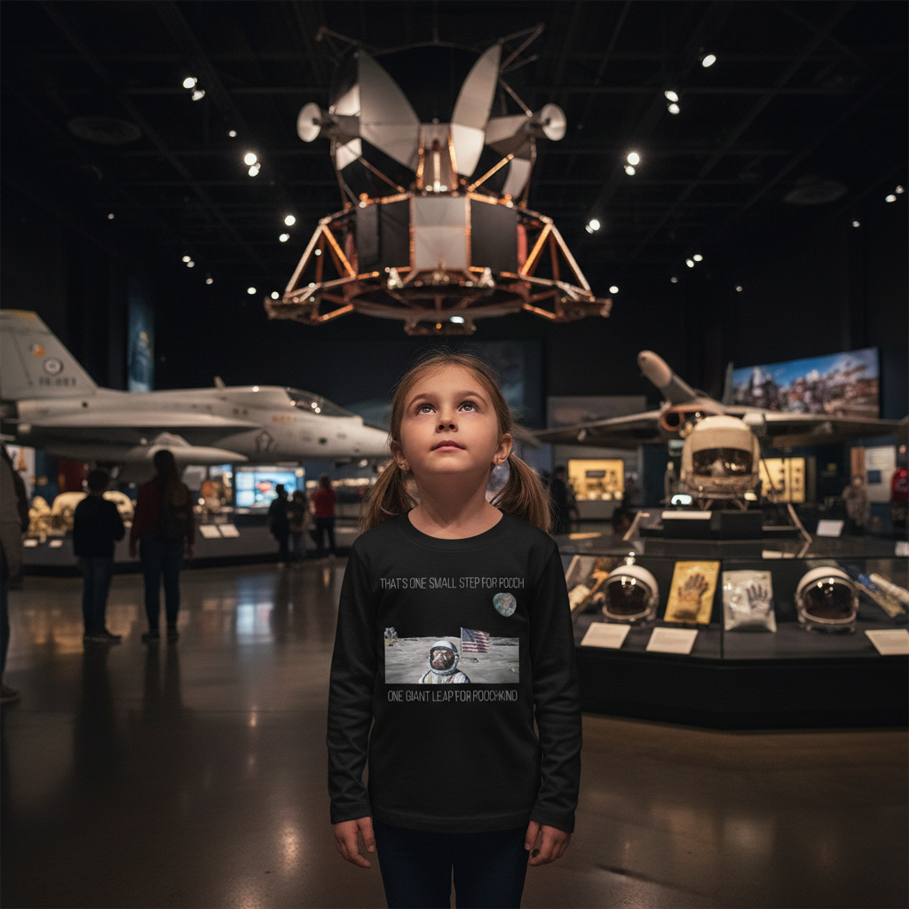 Pooch Lunar Landing - Youth Long Sleeve Tee