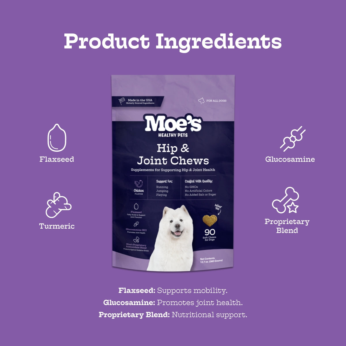 Moe’s Hip & Joint Chews – Mobility & Flexibility Support for Dogs