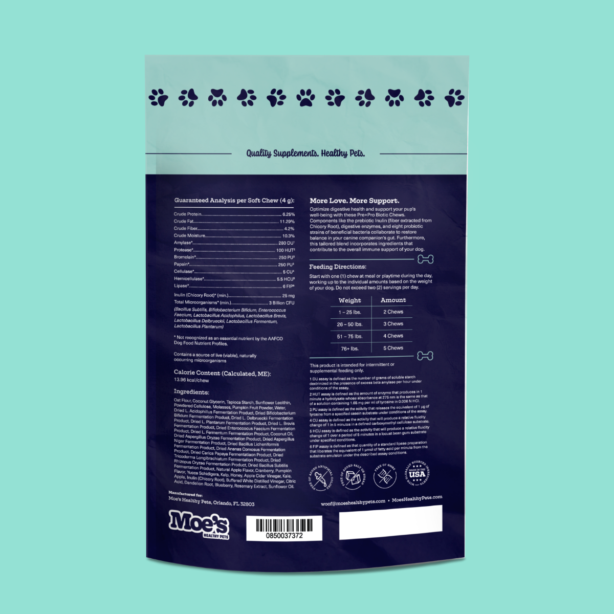 Moe’s Pre + Pro Biotic Chews – Digestive & Gut Health Support for Dogs