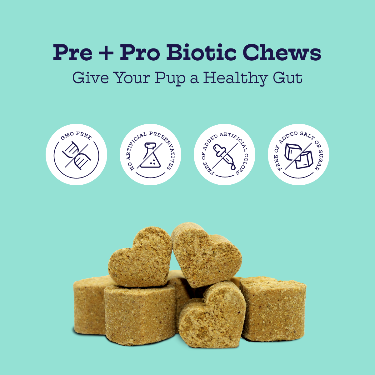 Moe’s Pre + Pro Biotic Chews – Digestive & Gut Health Support for Dogs