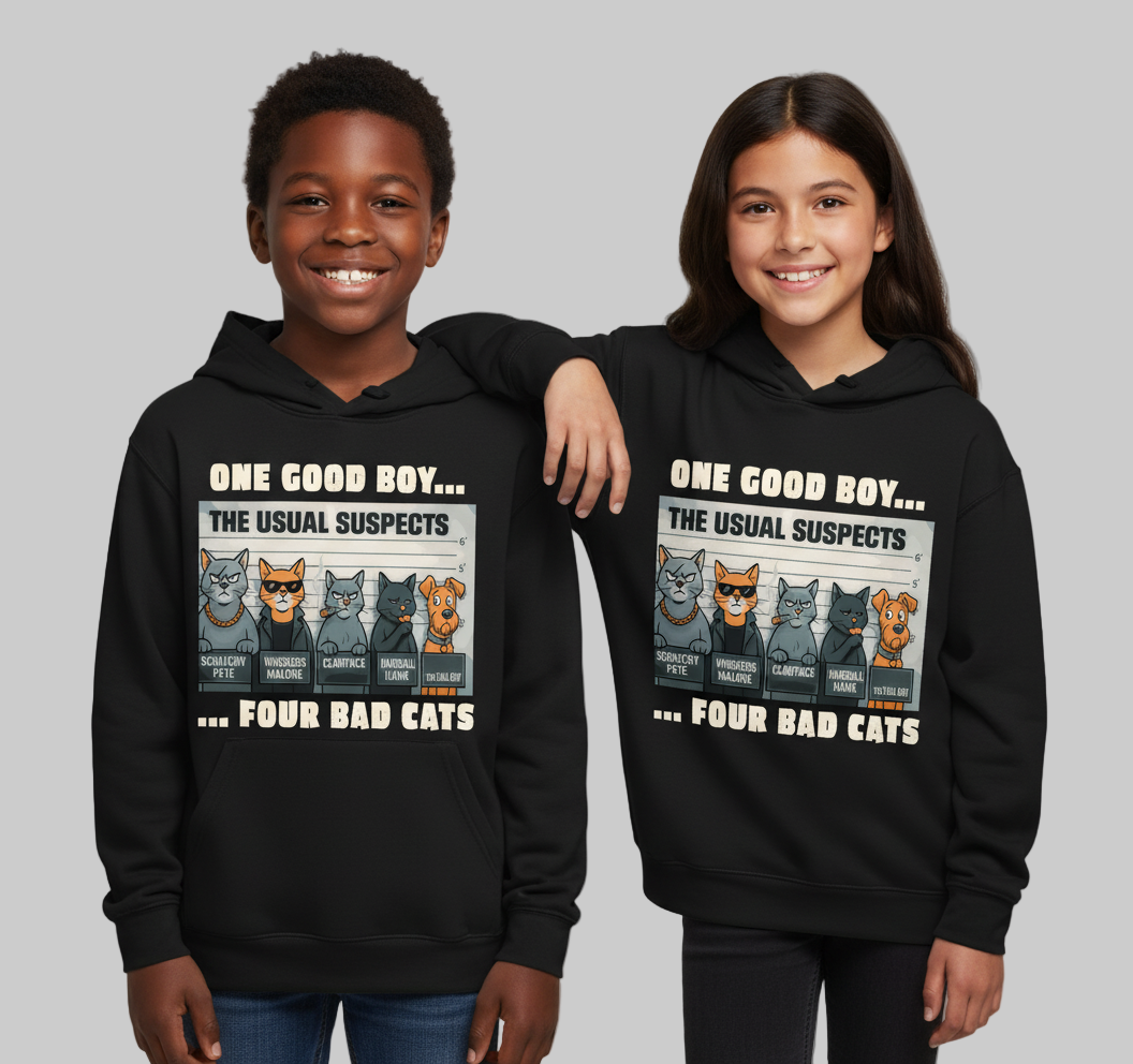 One Good Dog, Four Bad Cats Youth Hoodie