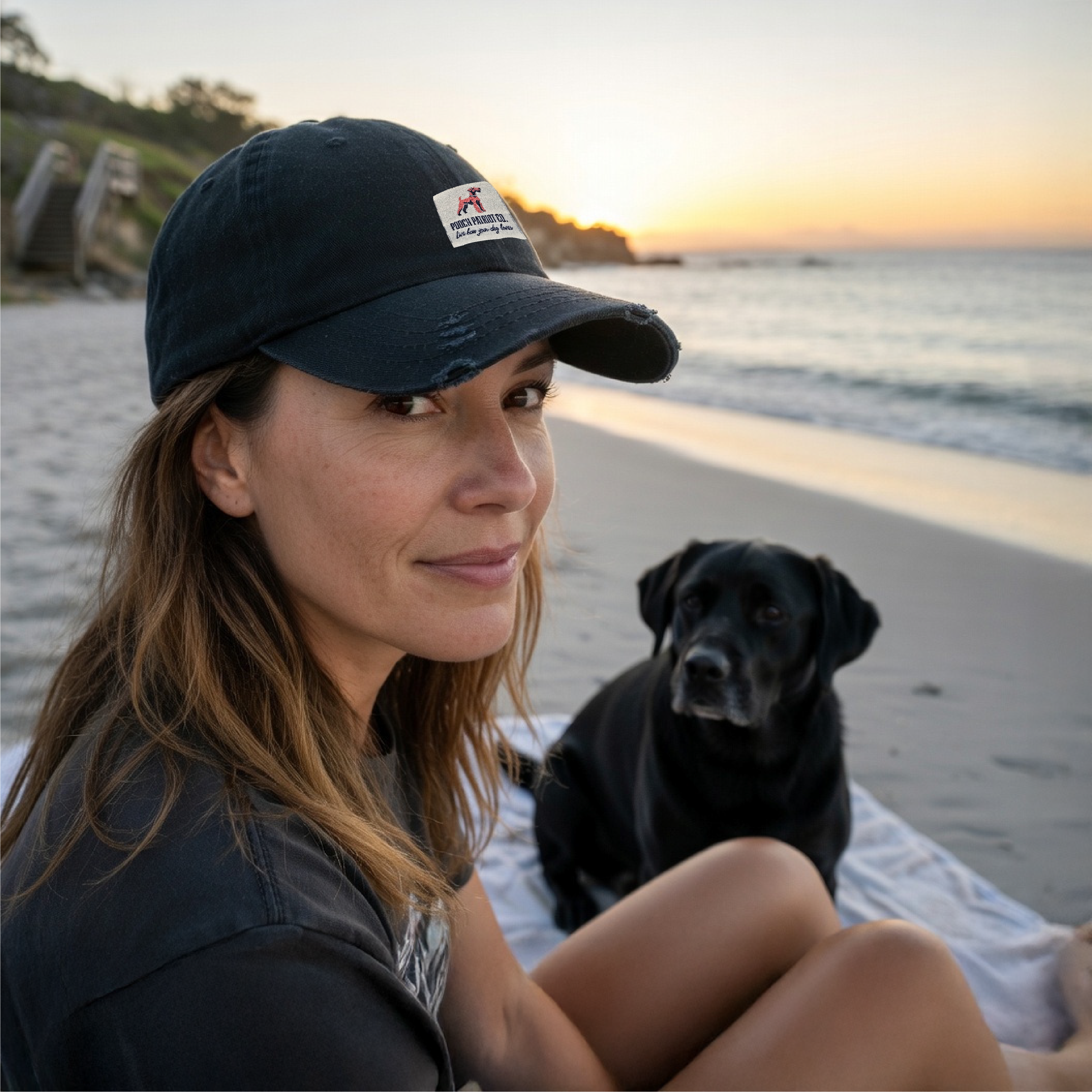 Live How Your Dog Loves Distressed Baseball Cap