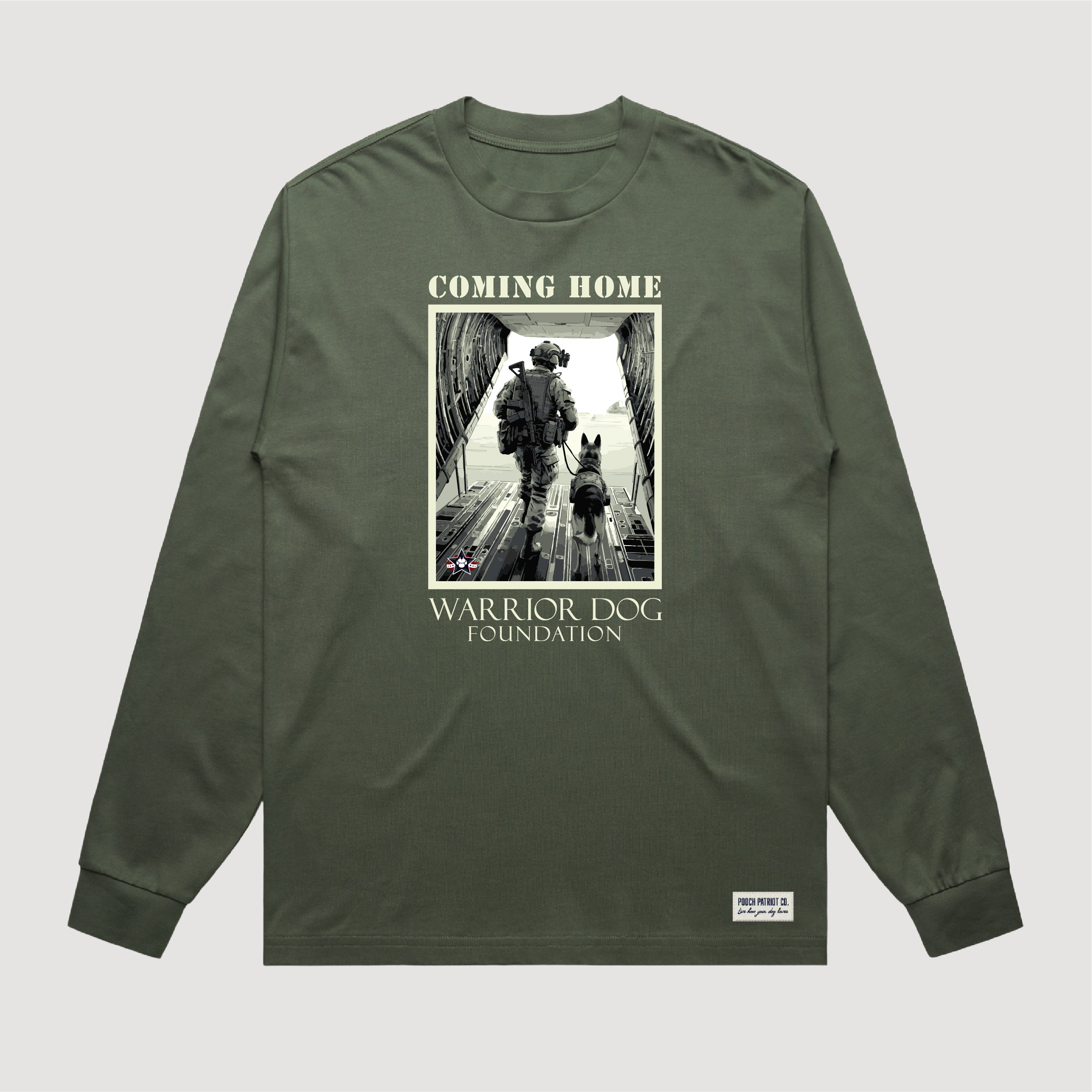 Warrior Dog Coming Home Heavy Weight Long Sleeve Tee
