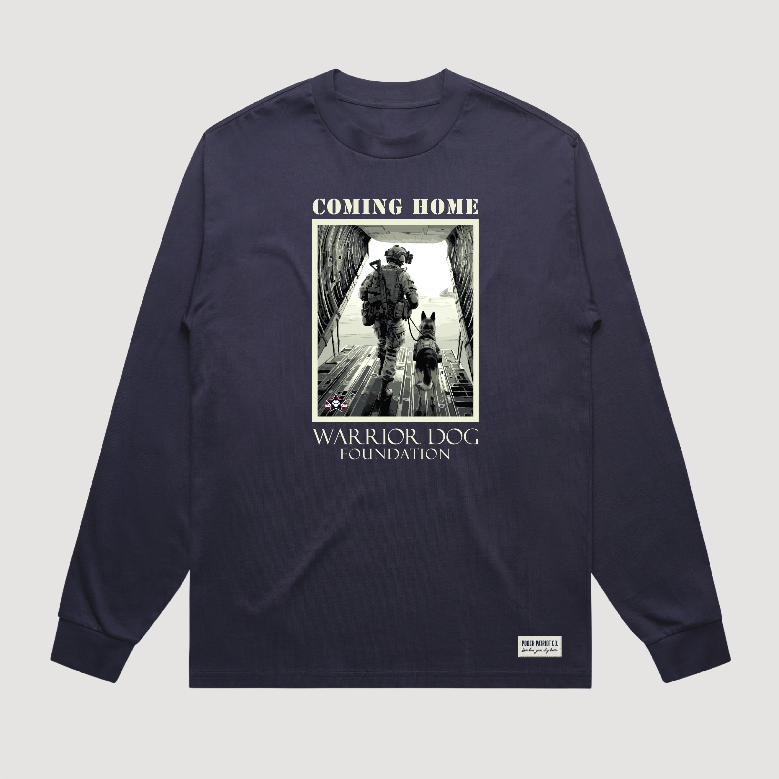 Warrior Dog Coming Home Heavy Weight Long Sleeve Tee