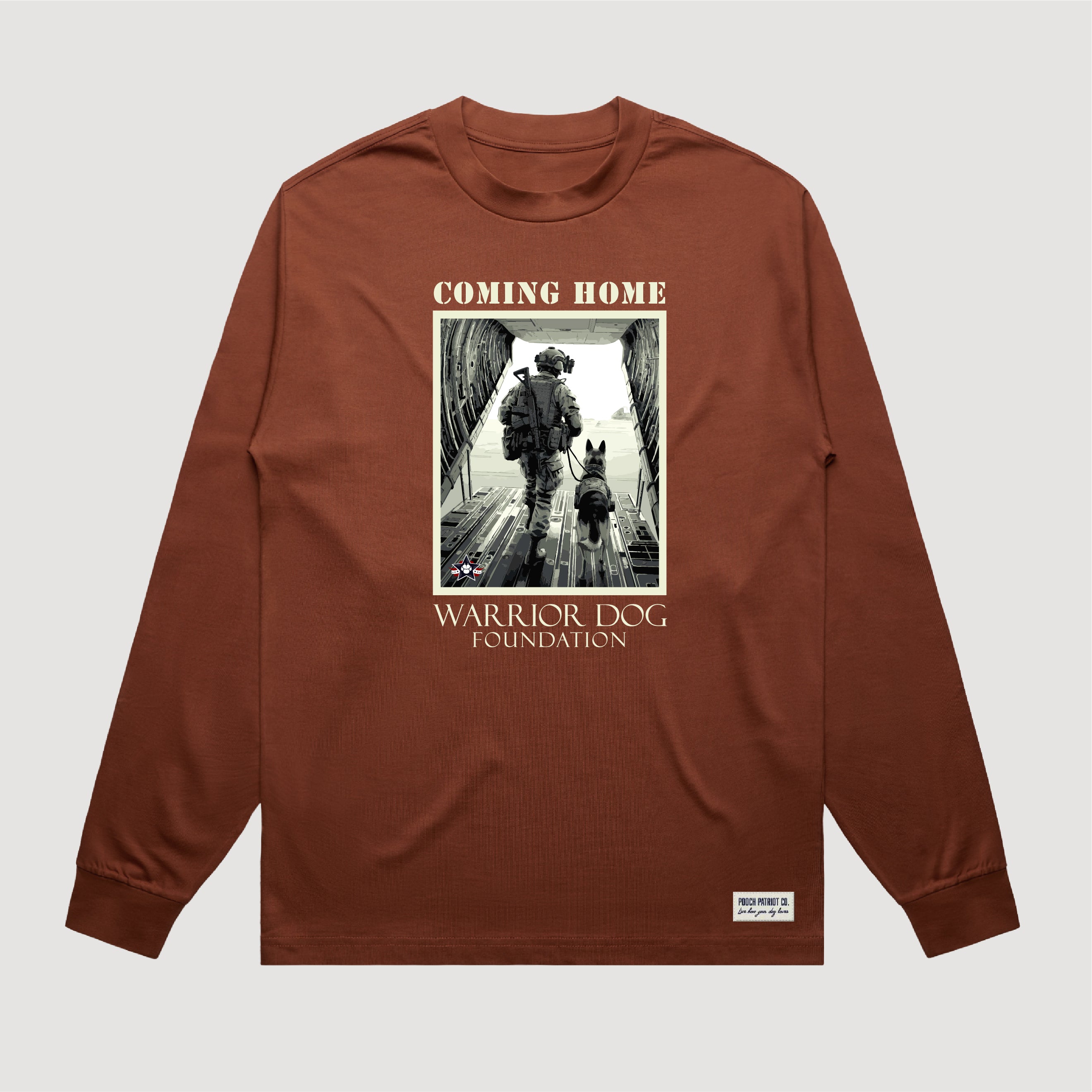 Warrior Dog Coming Home Heavy Weight Long Sleeve Tee