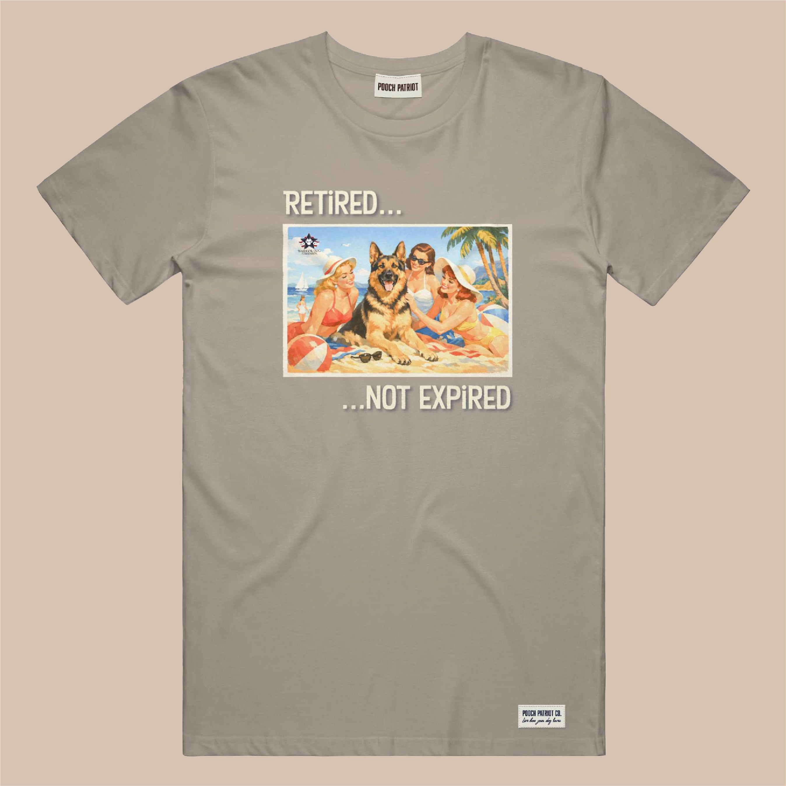 Warrior Dog - Retired Not Expired Beach Tee
