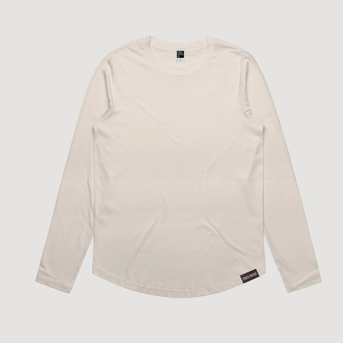 Beige long-sleeve shirt on a beige background