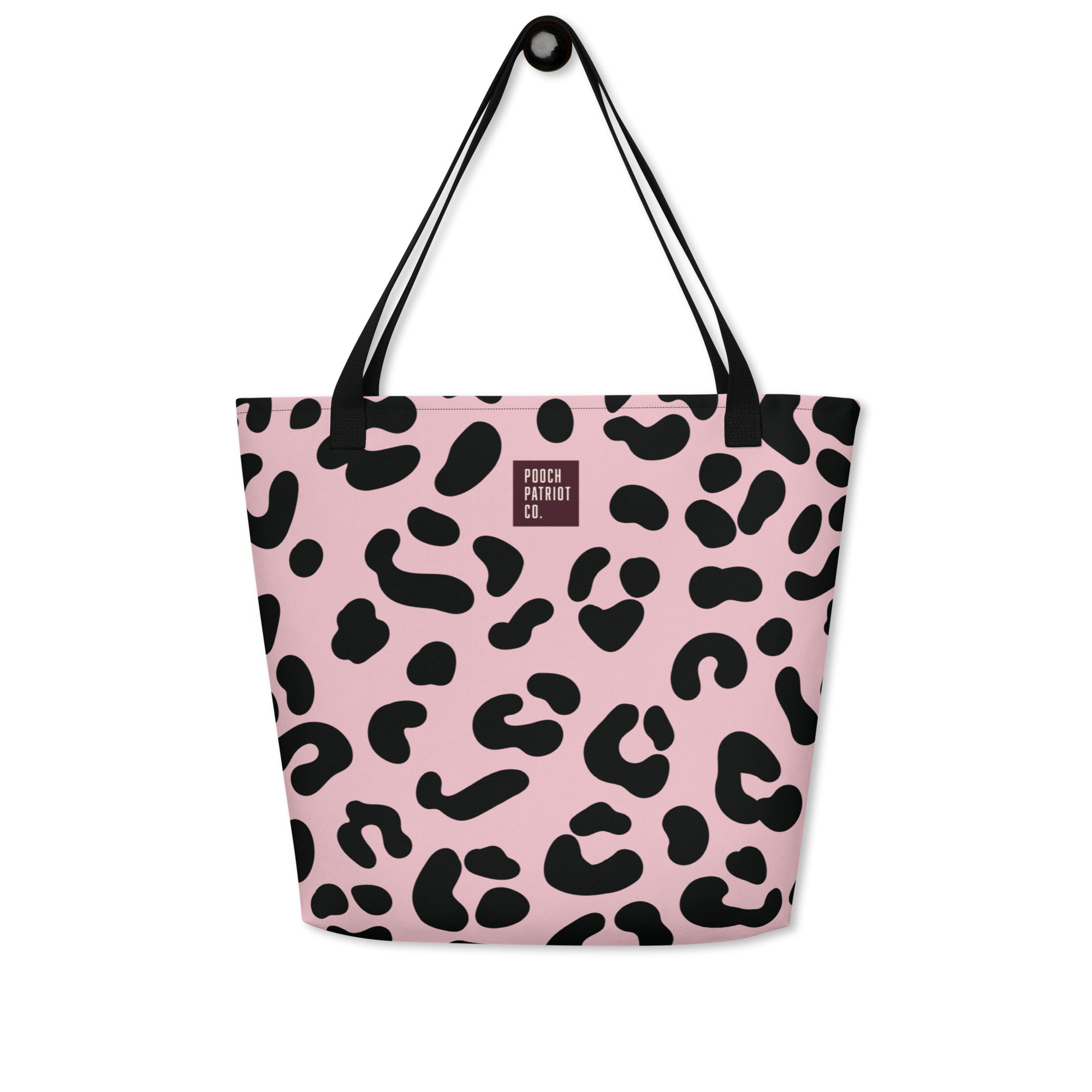 Pooch Patriot Pink Leopard Canvas Tote