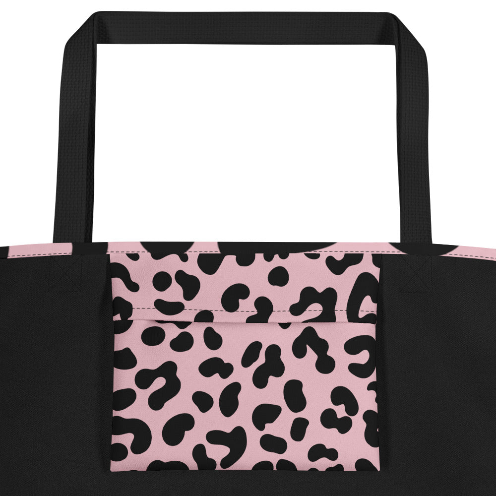 Pooch Patriot Pink Leopard Canvas Tote