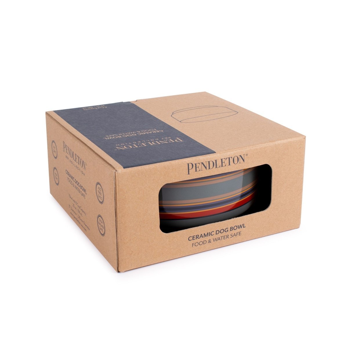 Pendleton Ceramic Food & Water Pet Bowl – Iconic Style for Mealtime