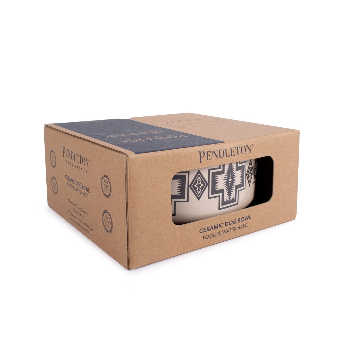 Pendleton Ceramic Food & Water Pet Bowl – Iconic Style for Mealtime