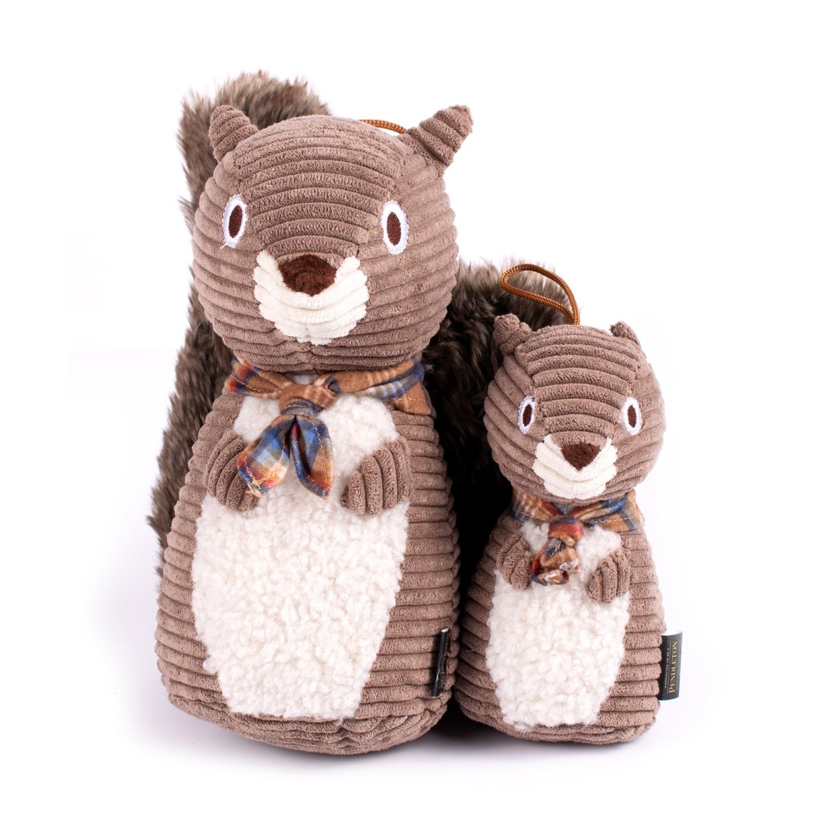Pendleton Plush Squirrel Dog Toy – Soft, Squeaky & Stylish